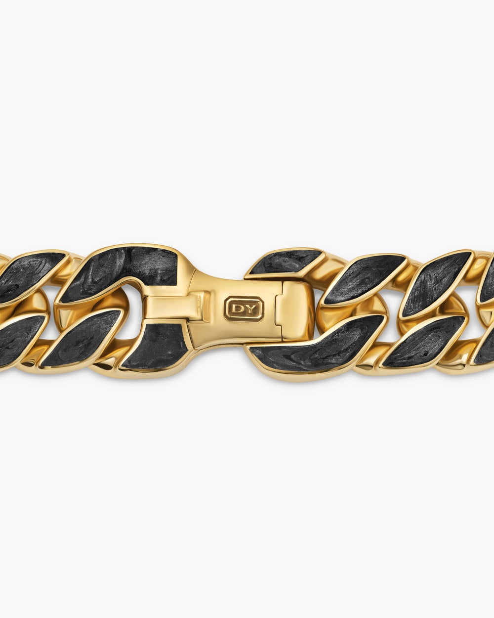 Mens Curb Chain Bracelet in 18K Yellow Gold, 11.5mm