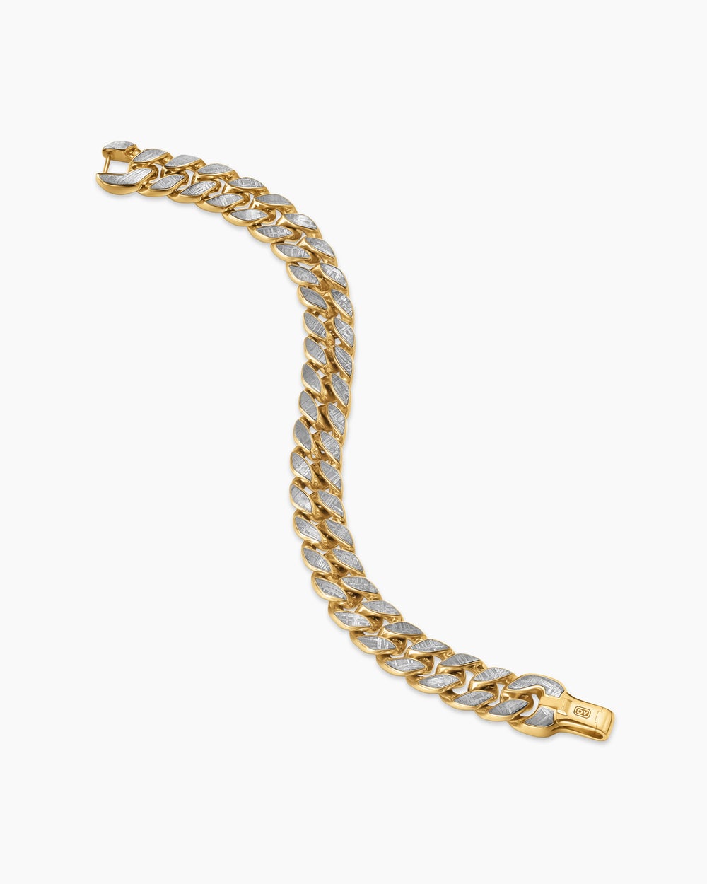 Mens Curb Chain Bracelet in 18K Yellow Gold, 11.5mm