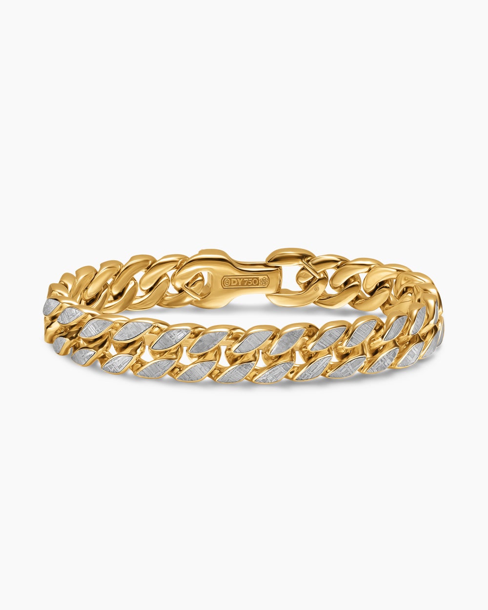Mens Curb Chain Bracelet in 18K Yellow Gold, 11.5mm