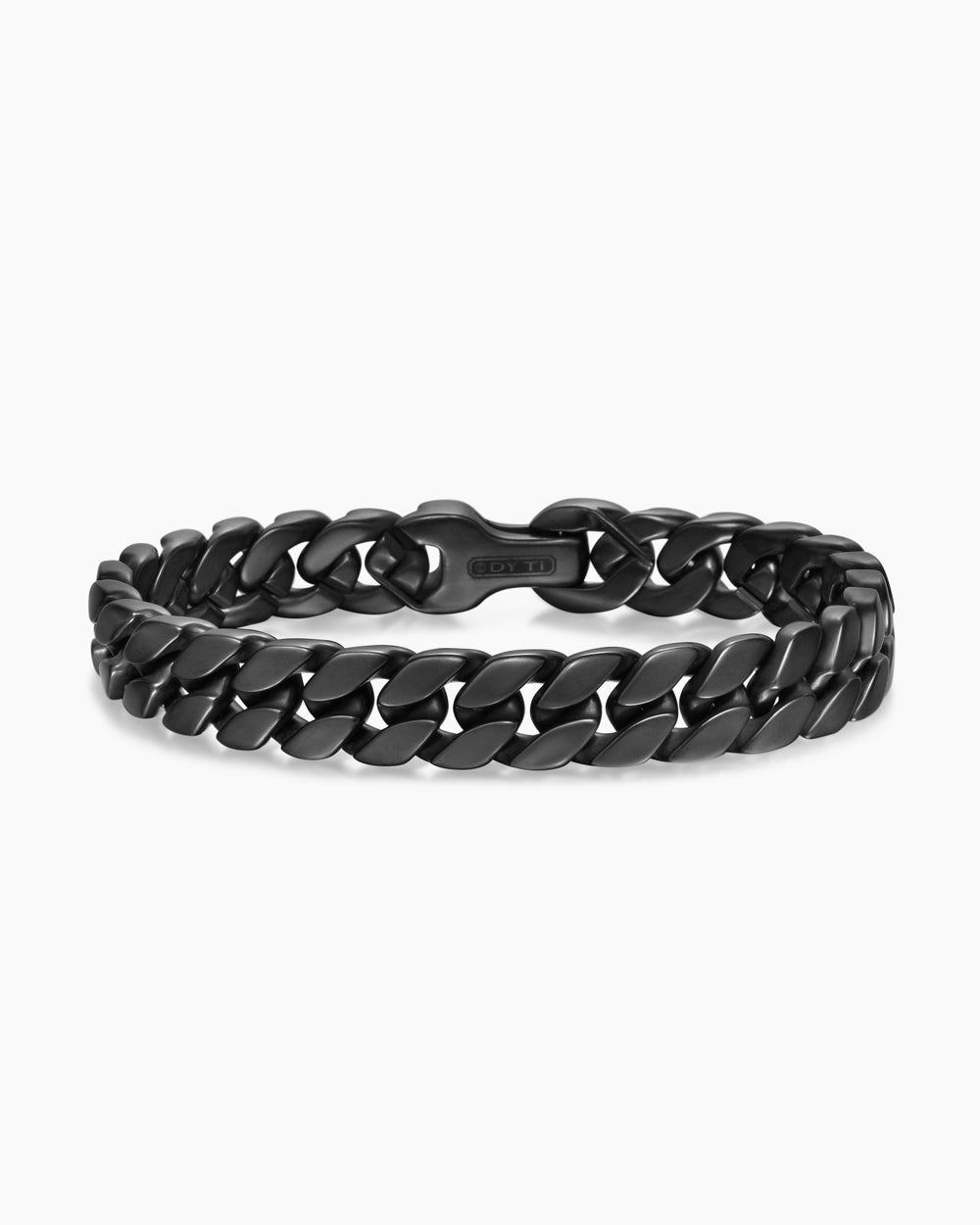 Mens Curb Chain Bracelet in Black Titanium, 11.5mm