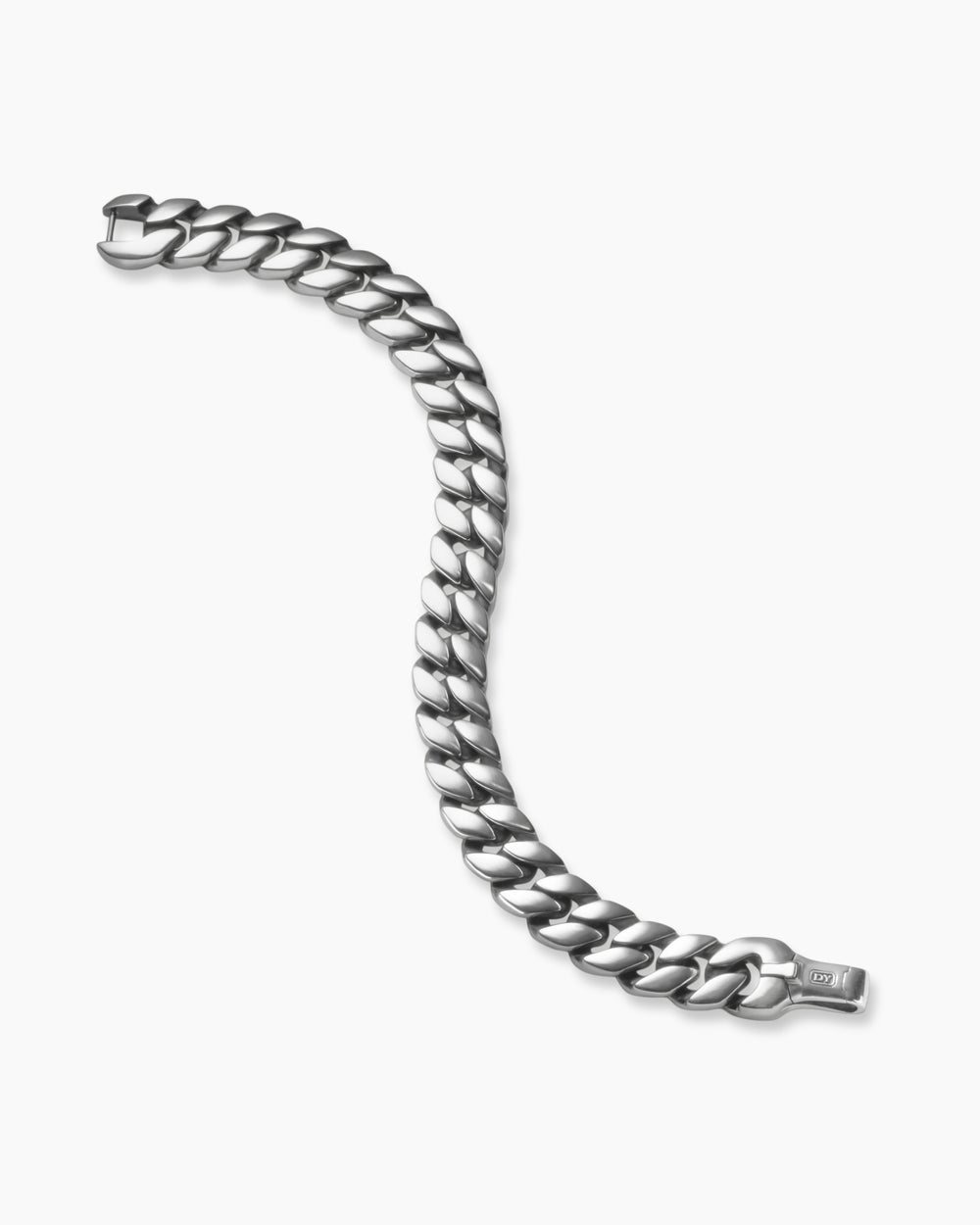 Mens Curb Chain Bracelet in Platinum, 11.5mm