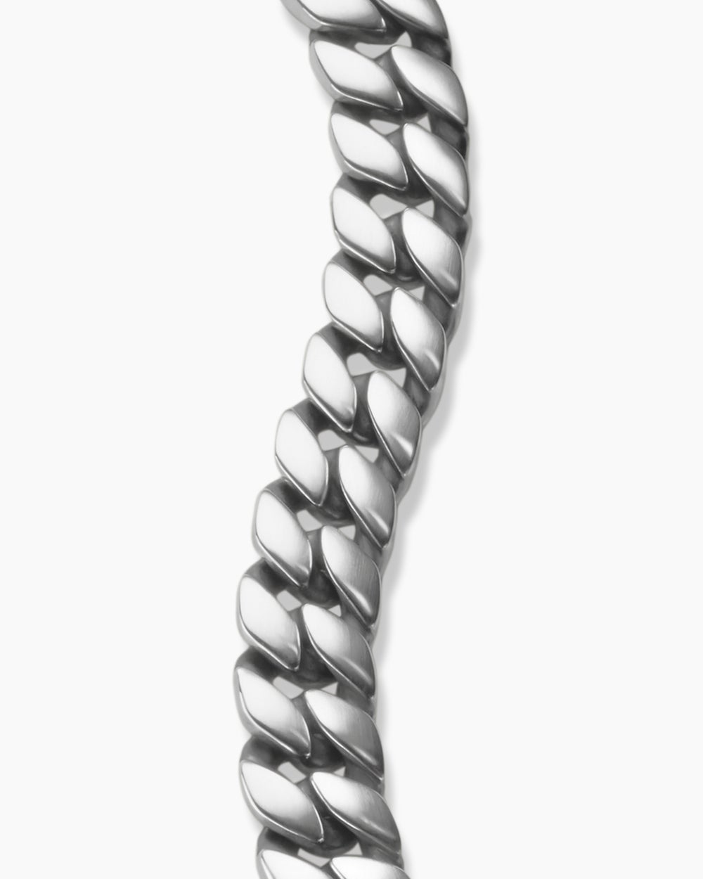 Mens Curb Chain Bracelet in Platinum, 11.5mm