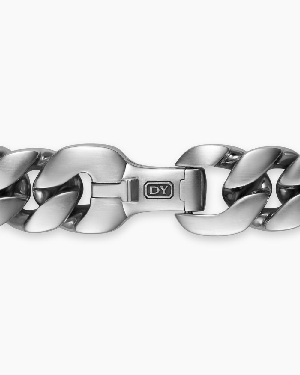 Mens Curb Chain Bracelet in Platinum, 11.5mm