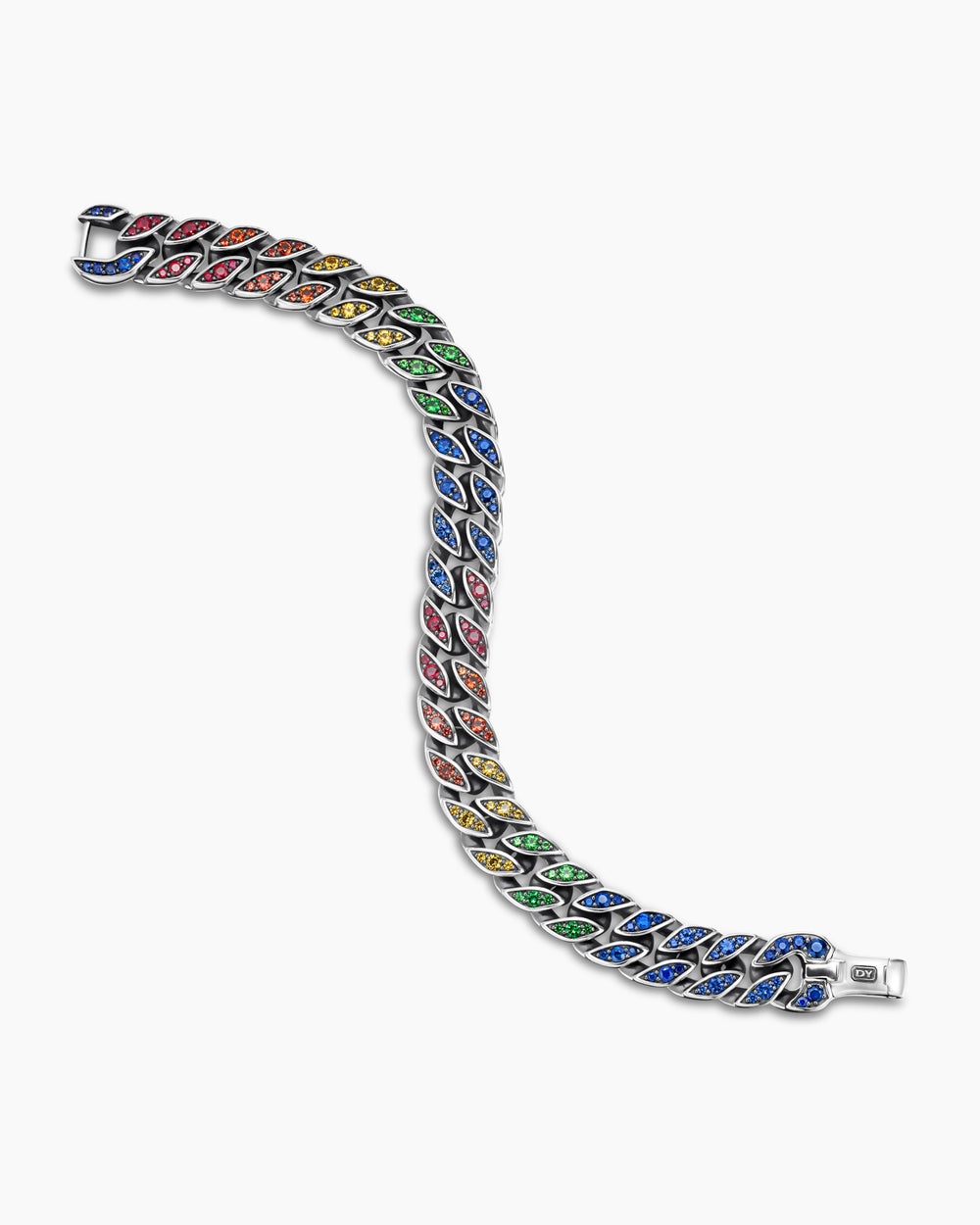 Mens Curb Chain Bracelet in Sterling Silver, 11.5mm