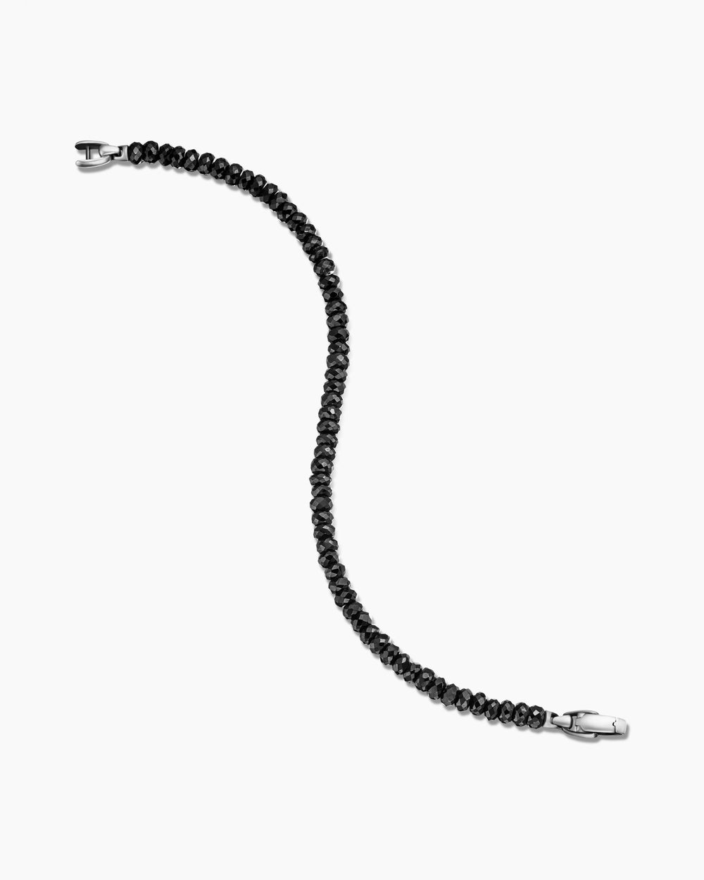 Mens Spiritual Beads Faceted Bracelet in Sterling Silver, 5mm
