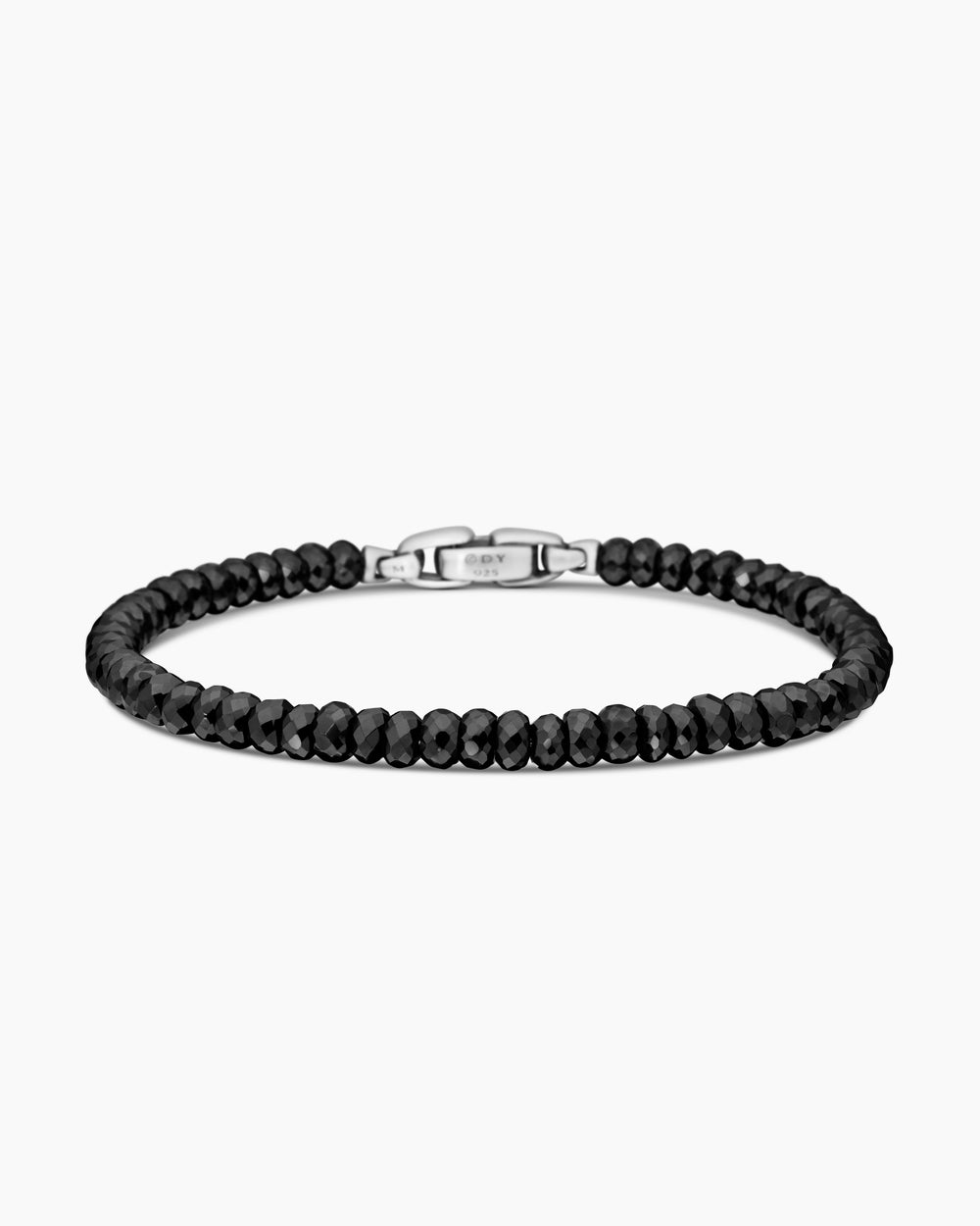 Mens Spiritual Beads Faceted Bracelet in Sterling Silver, 5mm