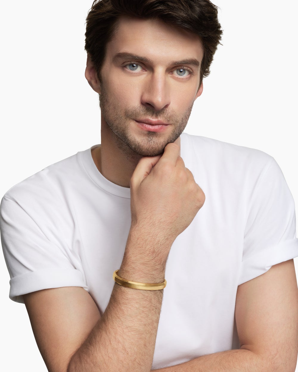Mens Streamline® Bangle Bracelet in 18K Yellow Gold, 9mm