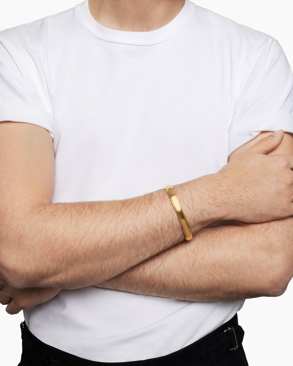 Mens Streamline® Bangle Bracelet in 18K Yellow Gold, 9mm