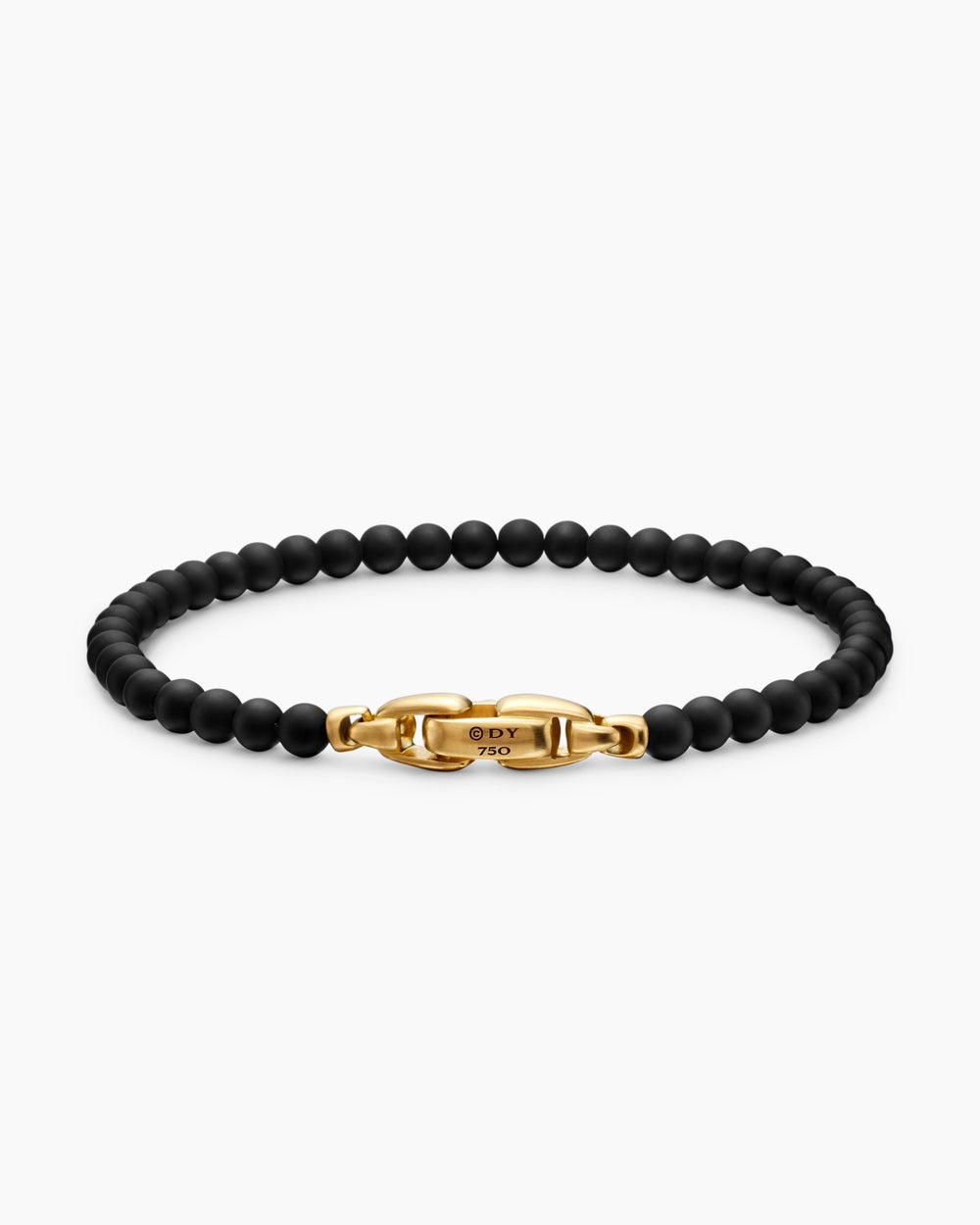 Mens Spiritual Beads Bracelet with 18K Yellow Gold, 4mm