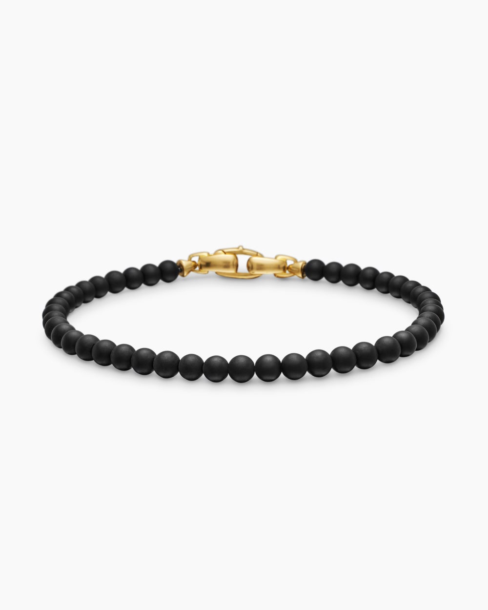 Mens Spiritual Beads Bracelet with 18K Yellow Gold, 4mm