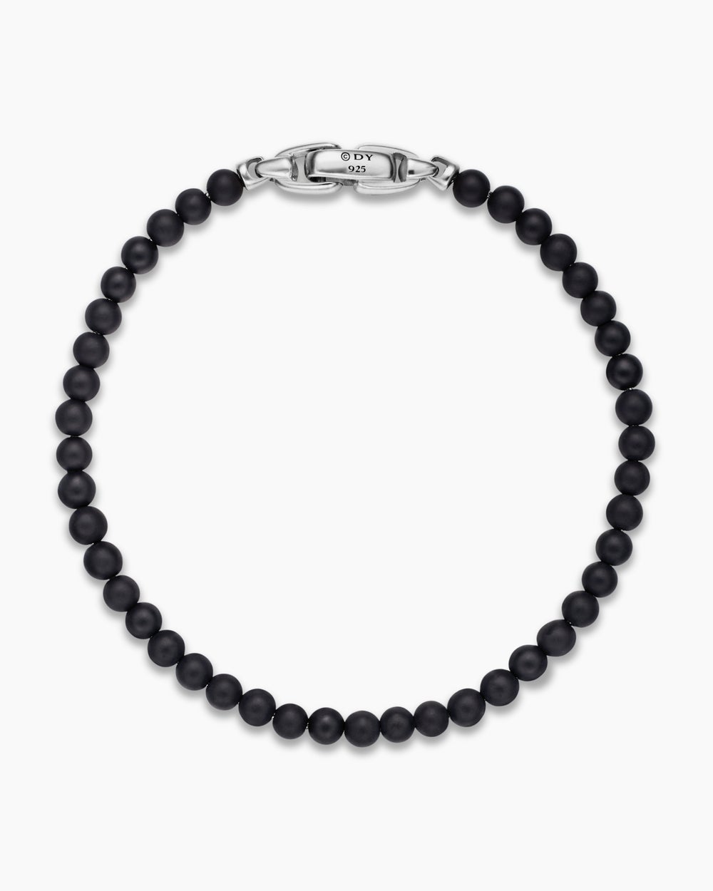 Mens Spiritual Beads Bracelet in Sterling Silver, 4mm