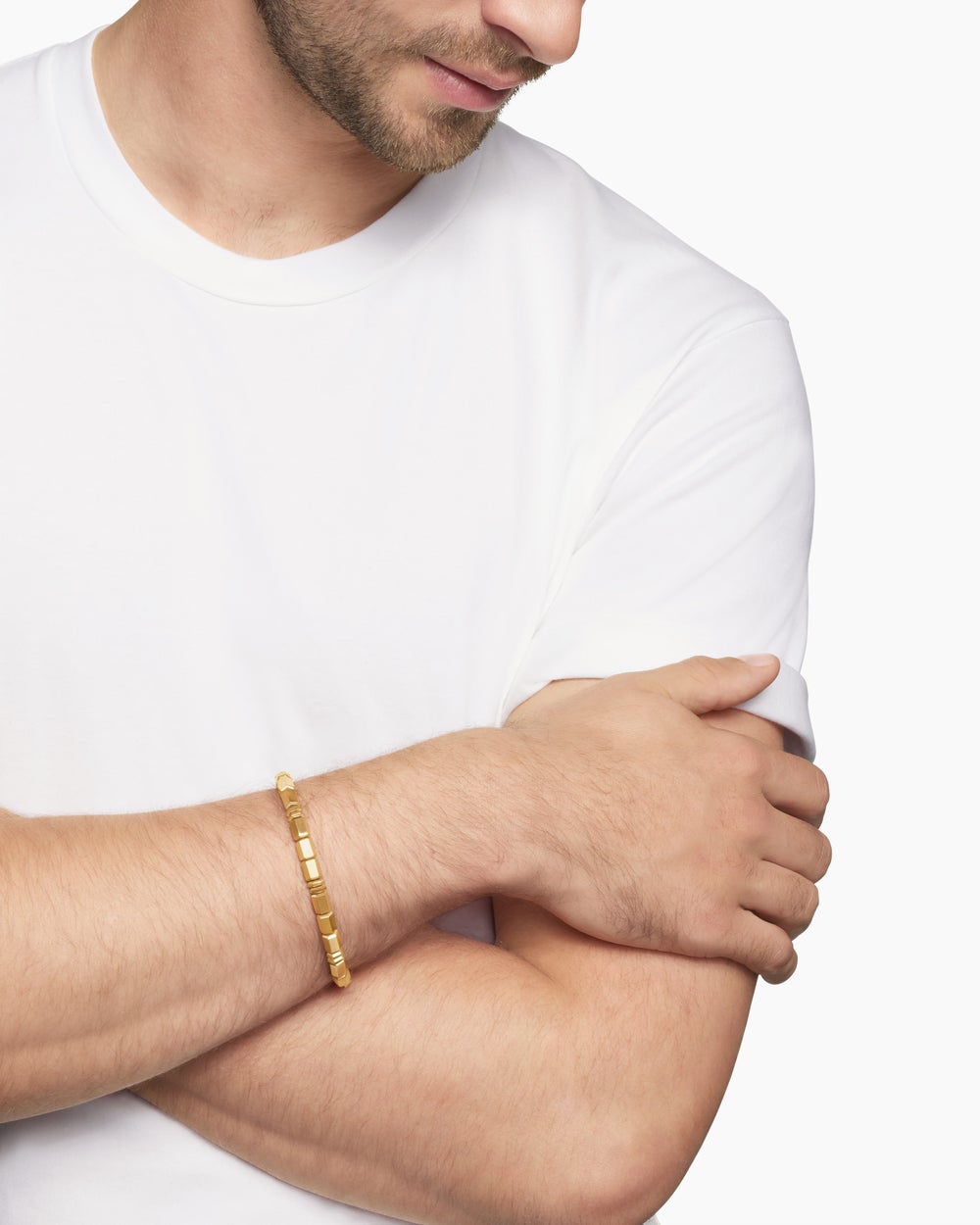 Mens Spiritual Beads Bracelet in 18K Yellow Gold, 6mm