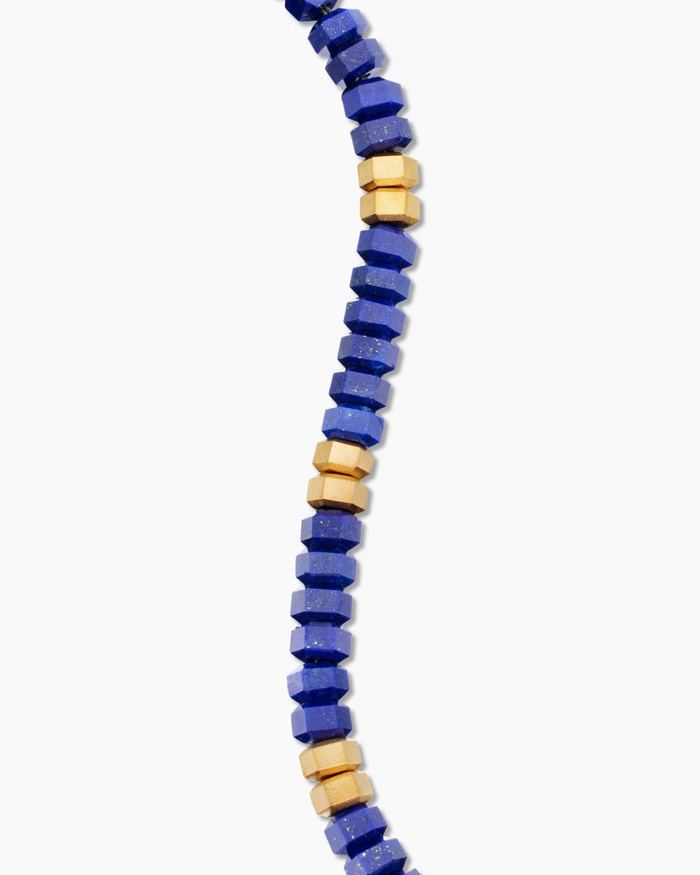Mens Hex Bead Bracelet with 18K Yellow Gold, 6mm