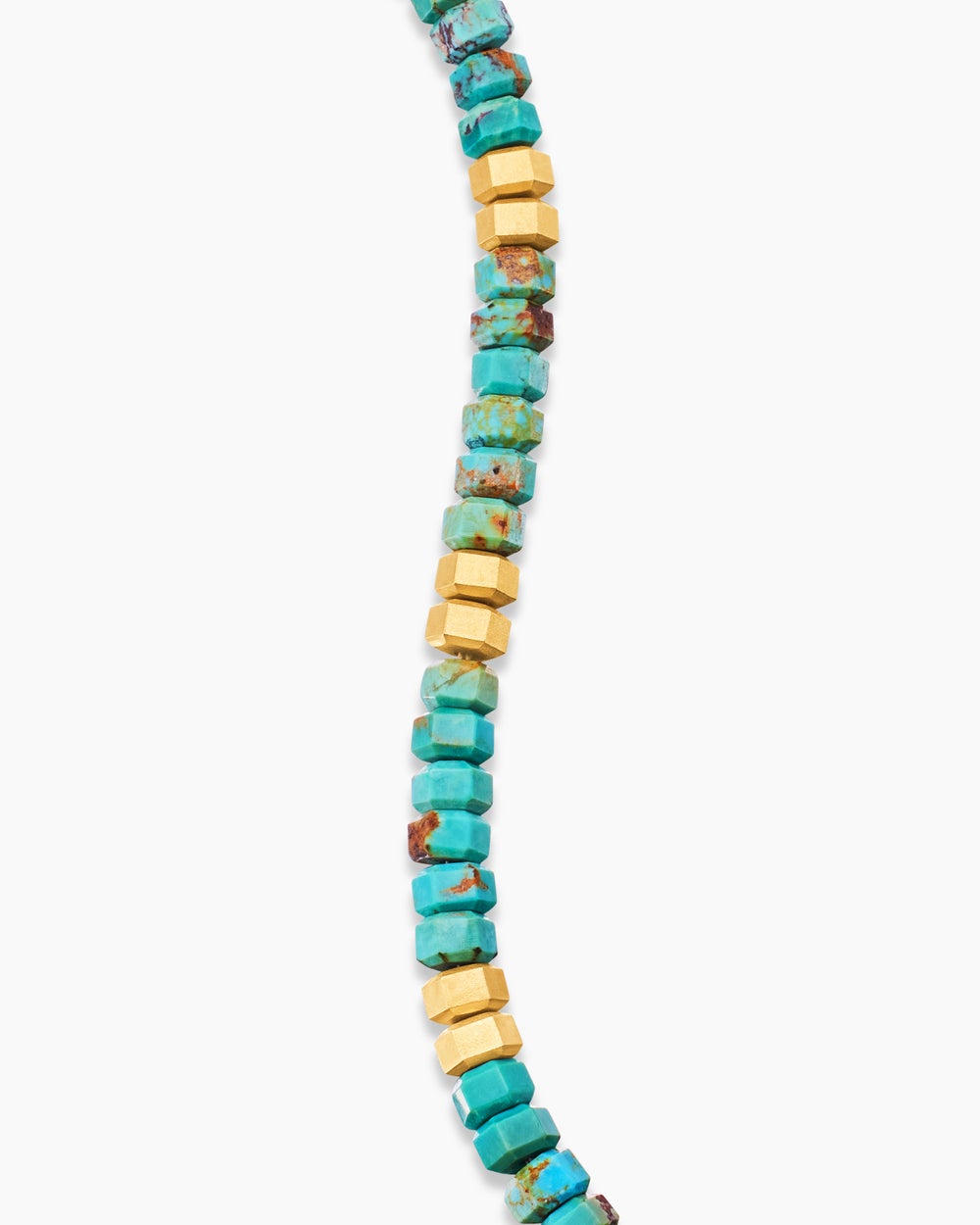Mens Hex Bead Bracelet with 18K Yellow Gold, 6mm
