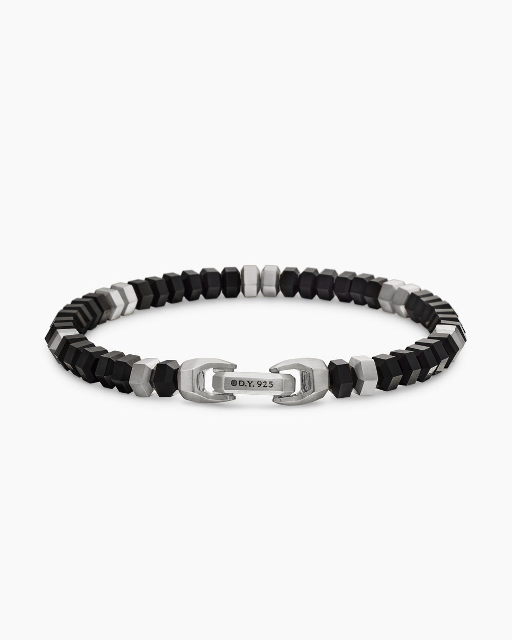 Bracelet de perles Hex en argent sterling, 6 mm hommes