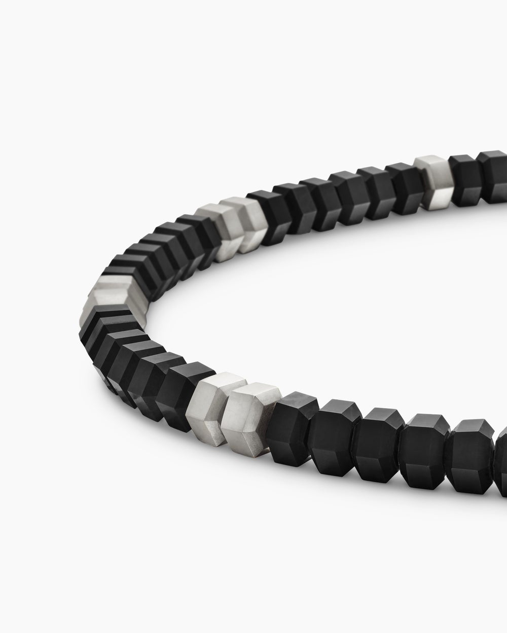 Bracelet de perles Hex en argent sterling, 6 mm hommes