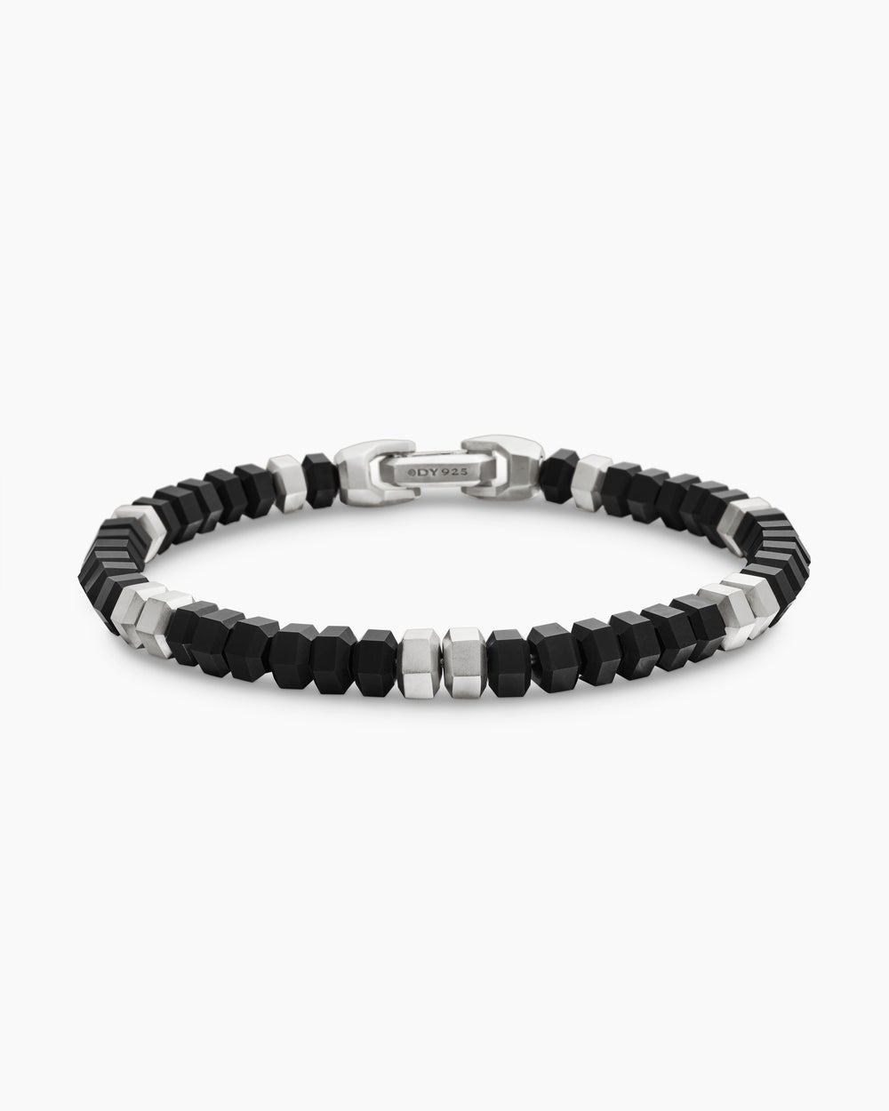 Bracelet de perles Hex en argent sterling, 6 mm hommes