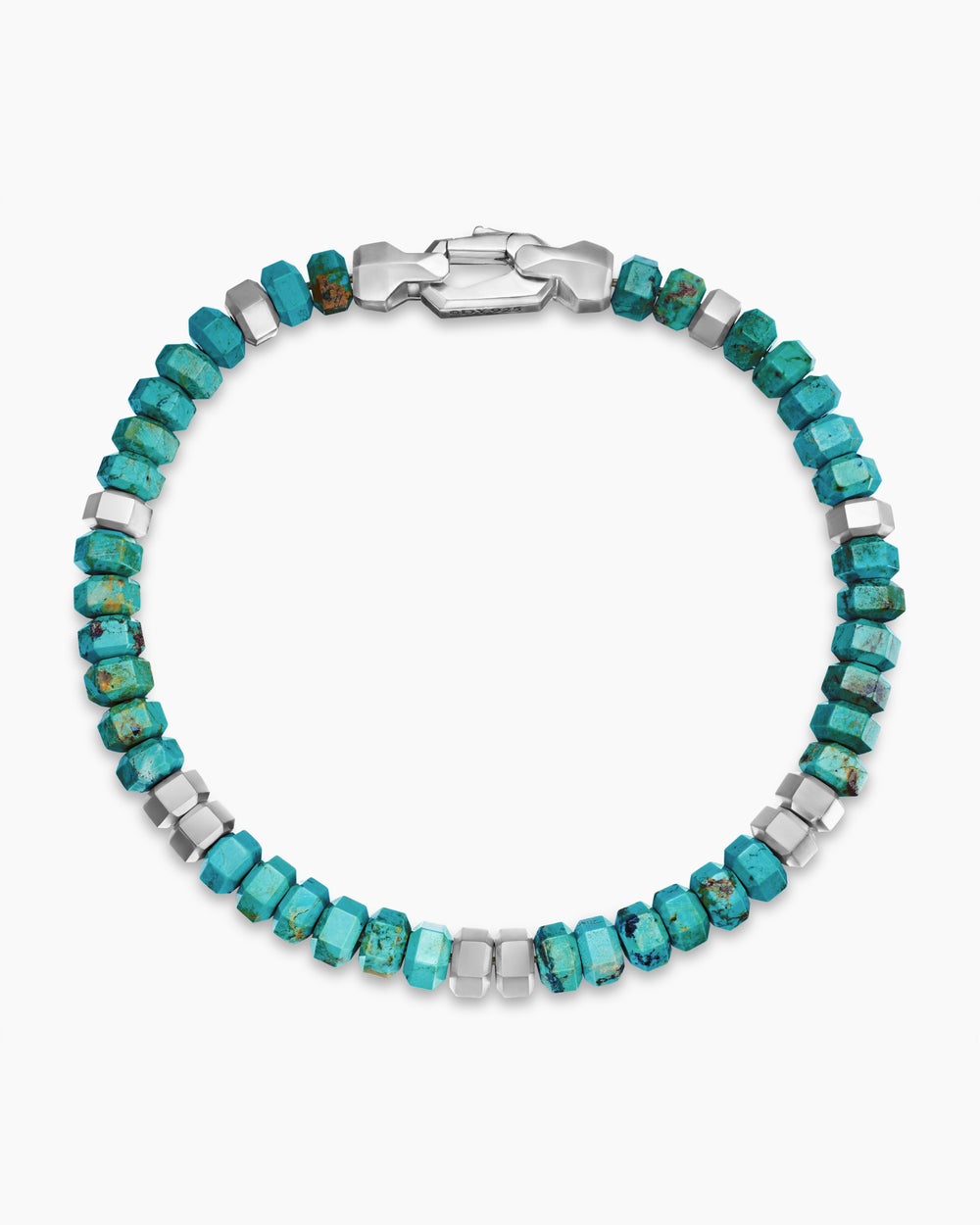 Bracelet de perles Hex en argent sterling, 6 mm hommes