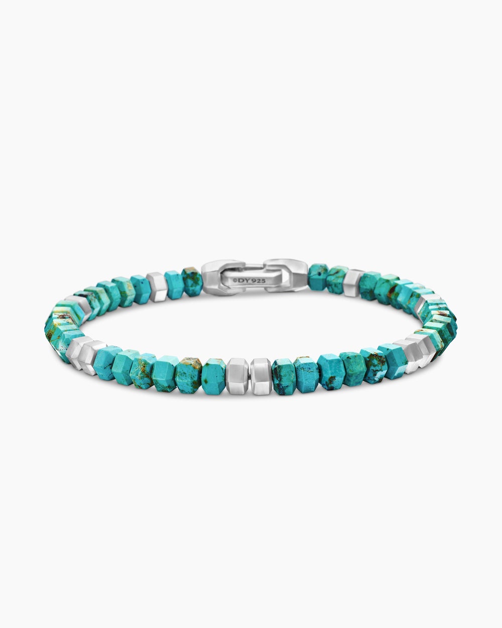 Bracelet de perles Hex en argent sterling, 6 mm hommes