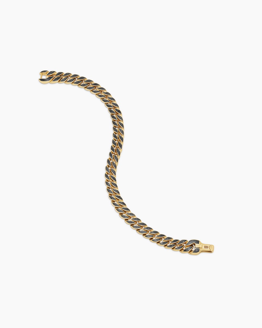 Mens Curb Chain Bracelet in 18K Yellow Gold, 8mm