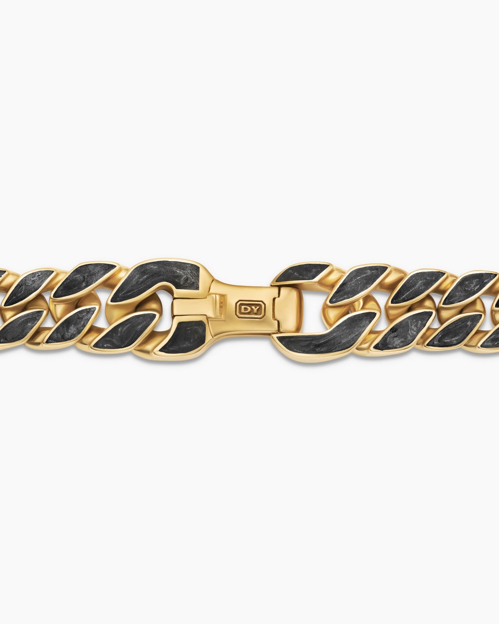 Mens Curb Chain Bracelet in 18K Yellow Gold, 8mm