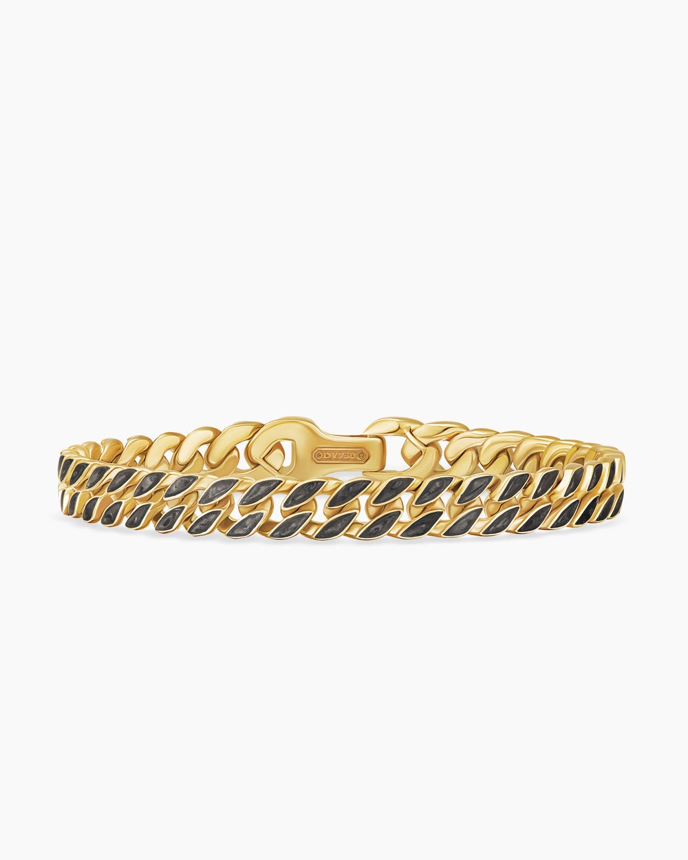 Mens Curb Chain Bracelet in 18K Yellow Gold, 8mm