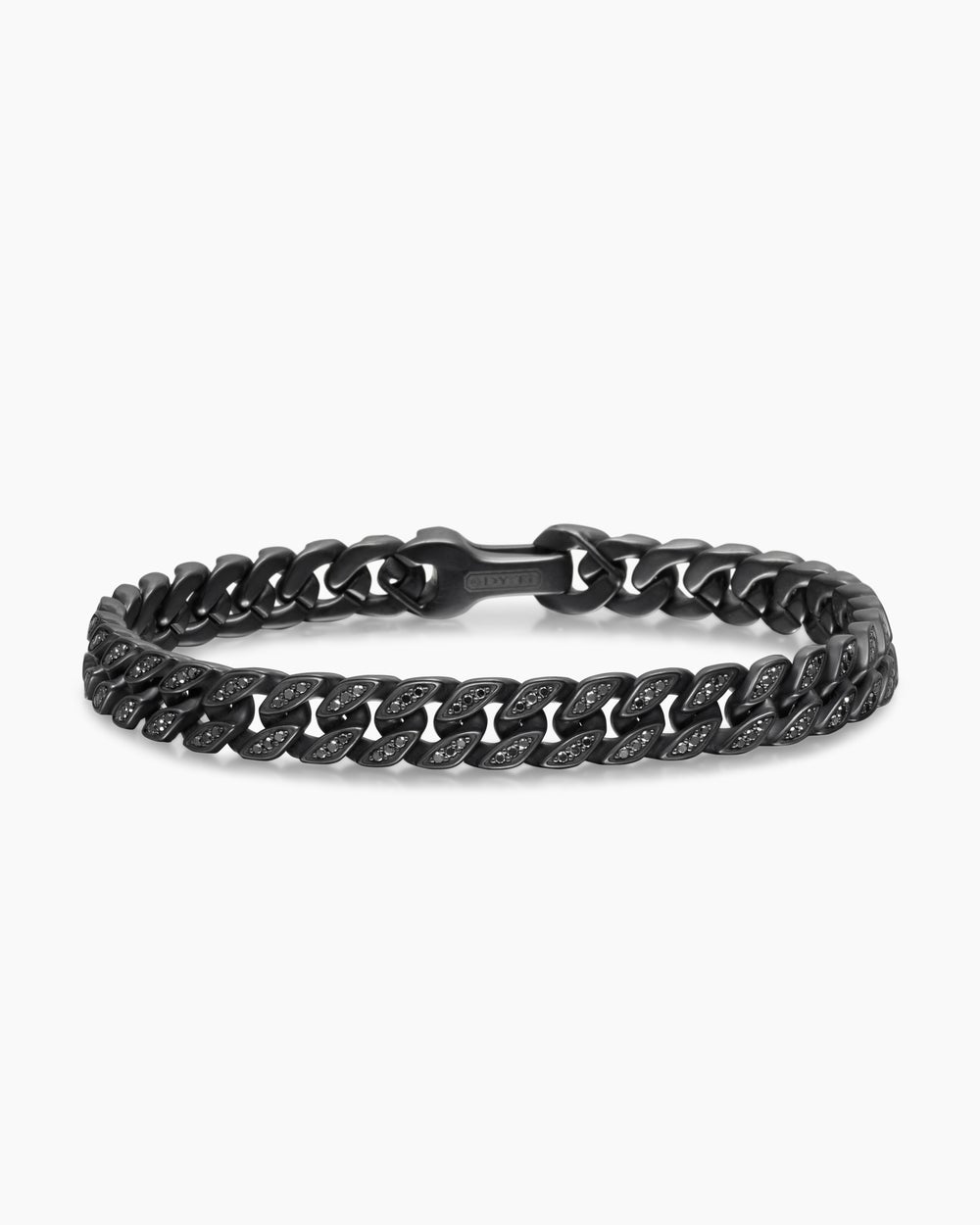 Mens Curb Chain Bracelet in Black Titanium, 8mm