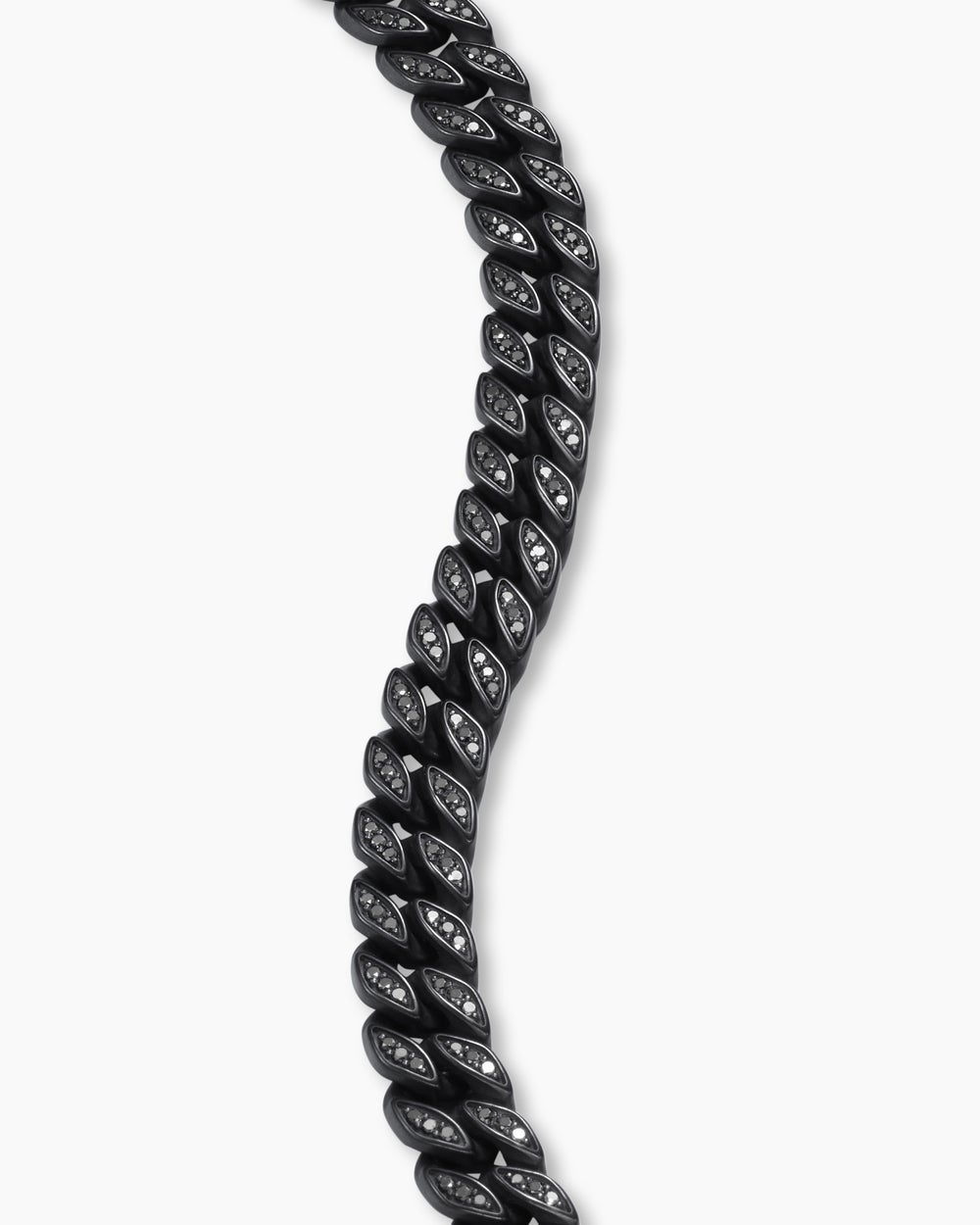 Mens Curb Chain Bracelet in Black Titanium, 8mm