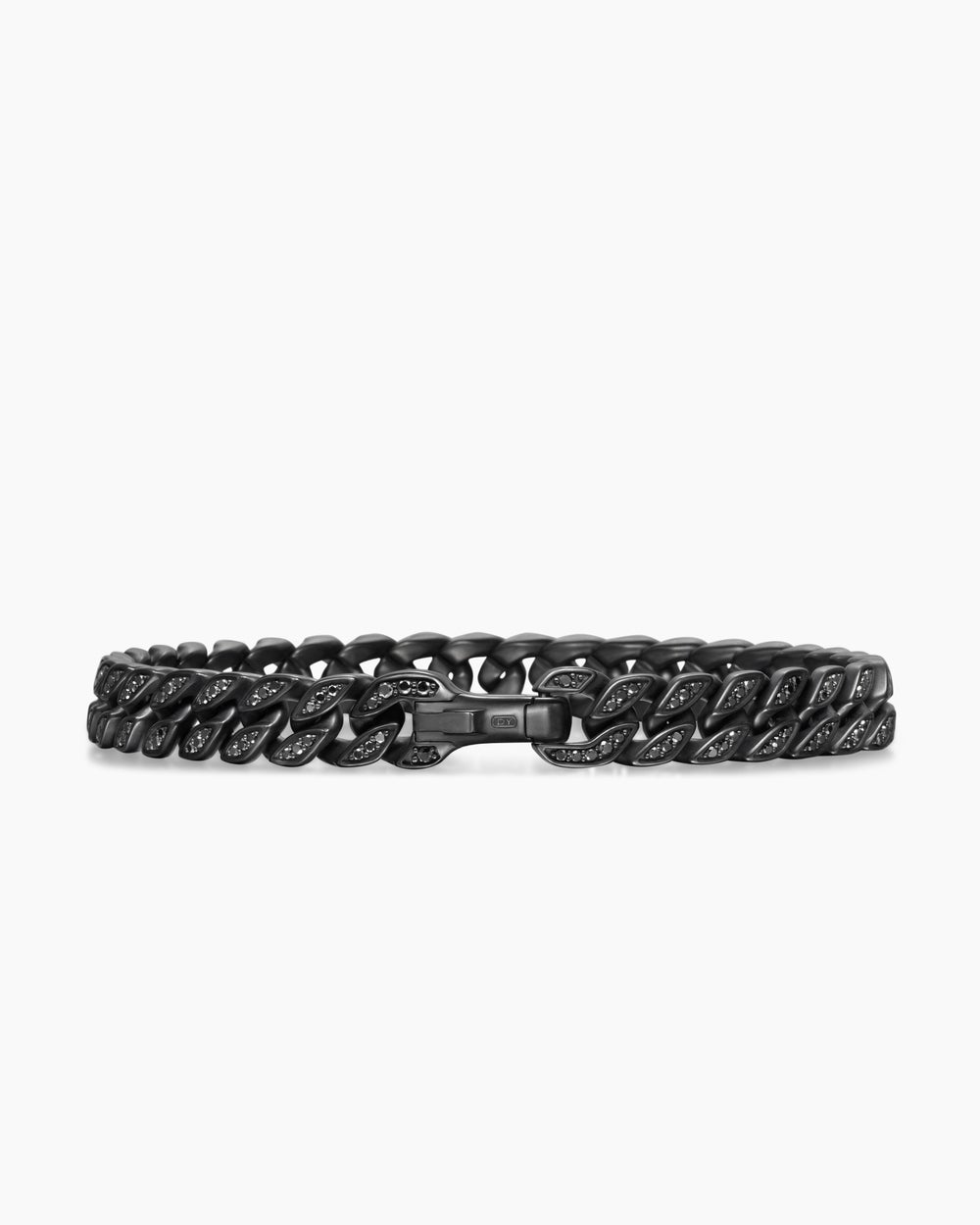 Mens Curb Chain Bracelet in Black Titanium, 8mm