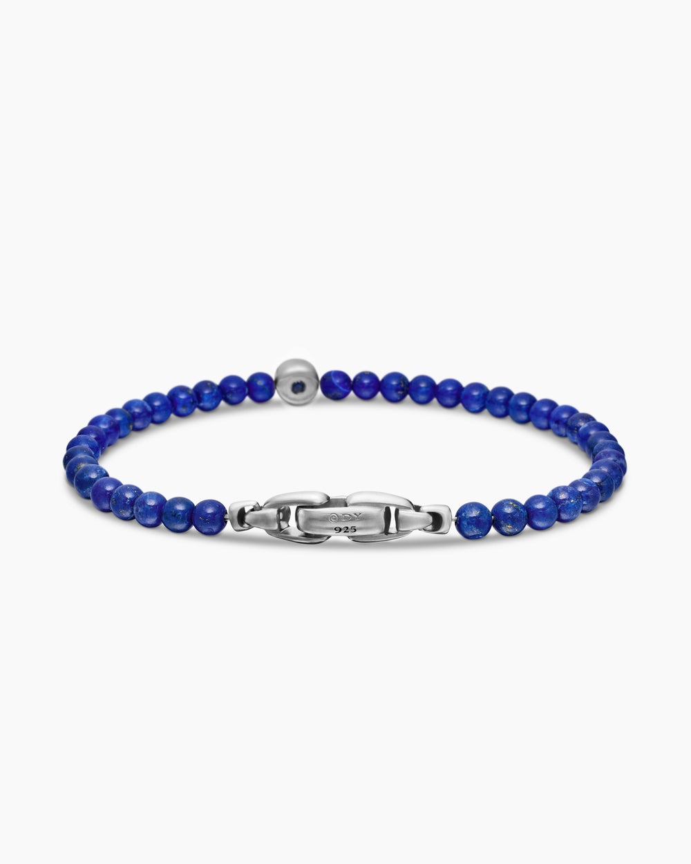 Mens Spiritual Beads Evil Eye Bracelet in Sterling Silver, 4mm