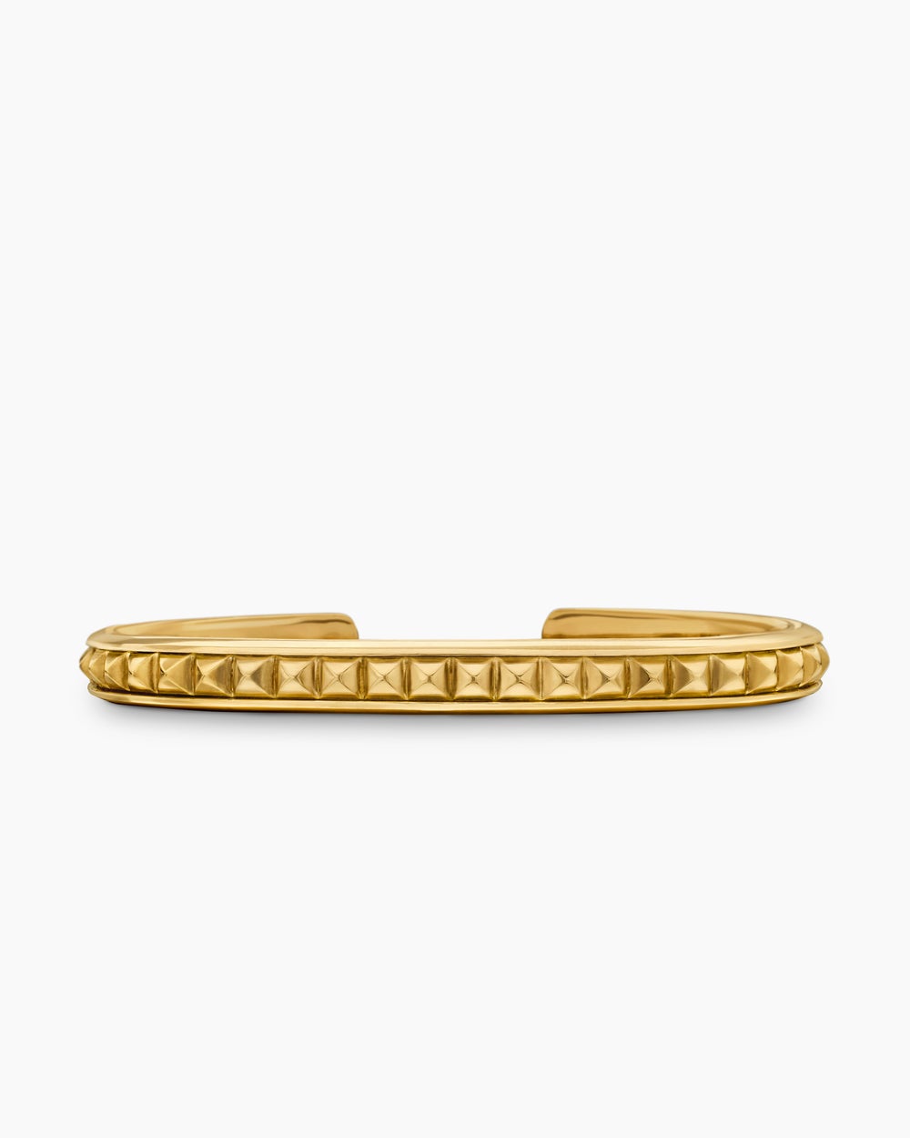 Mens Pyramid Cuff Bracelet in 18K Yellow Gold, 7mm