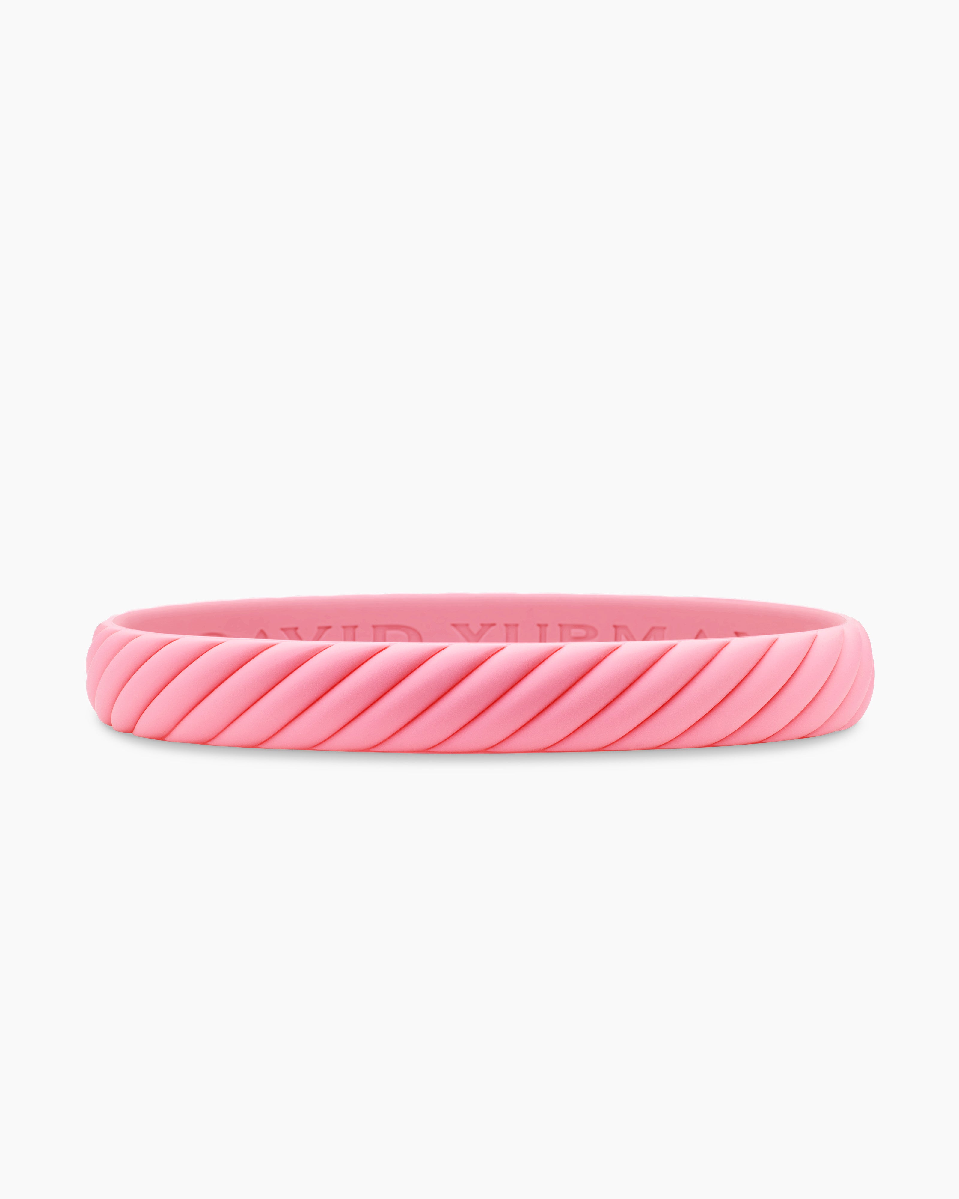 Cable Bracelet in Pink Rubber, 10mm