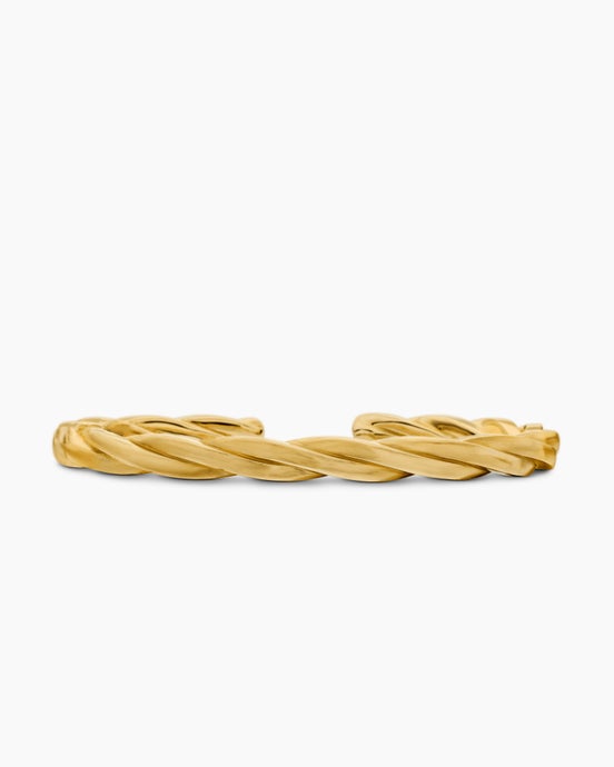 Bracelet manchette DY Helios en or jaune 18 carats, 6 mm