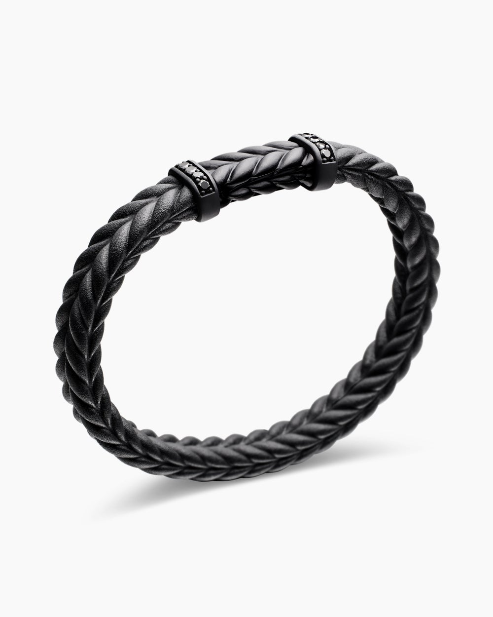 Bracelet Chevron en caoutchouc avec titane noir, 9 mm hommes