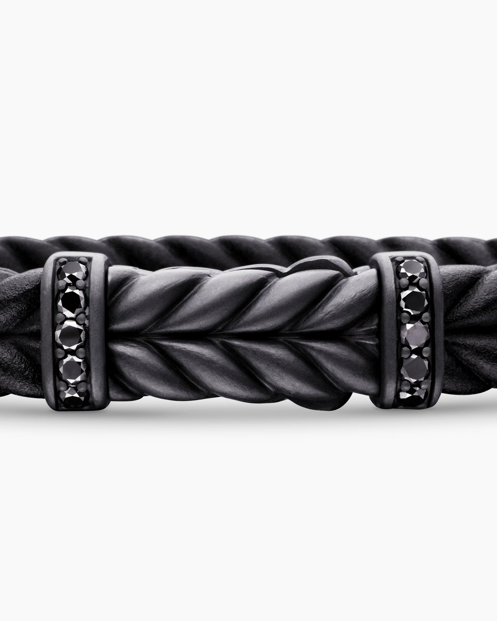 Bracelet Chevron en caoutchouc avec titane noir, 9 mm hommes