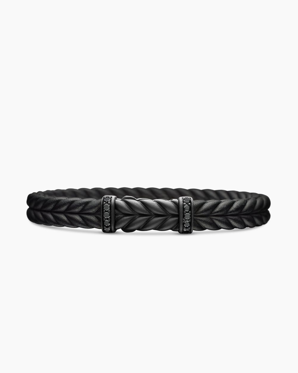 Bracelet Chevron en caoutchouc avec titane noir, 9 mm hommes