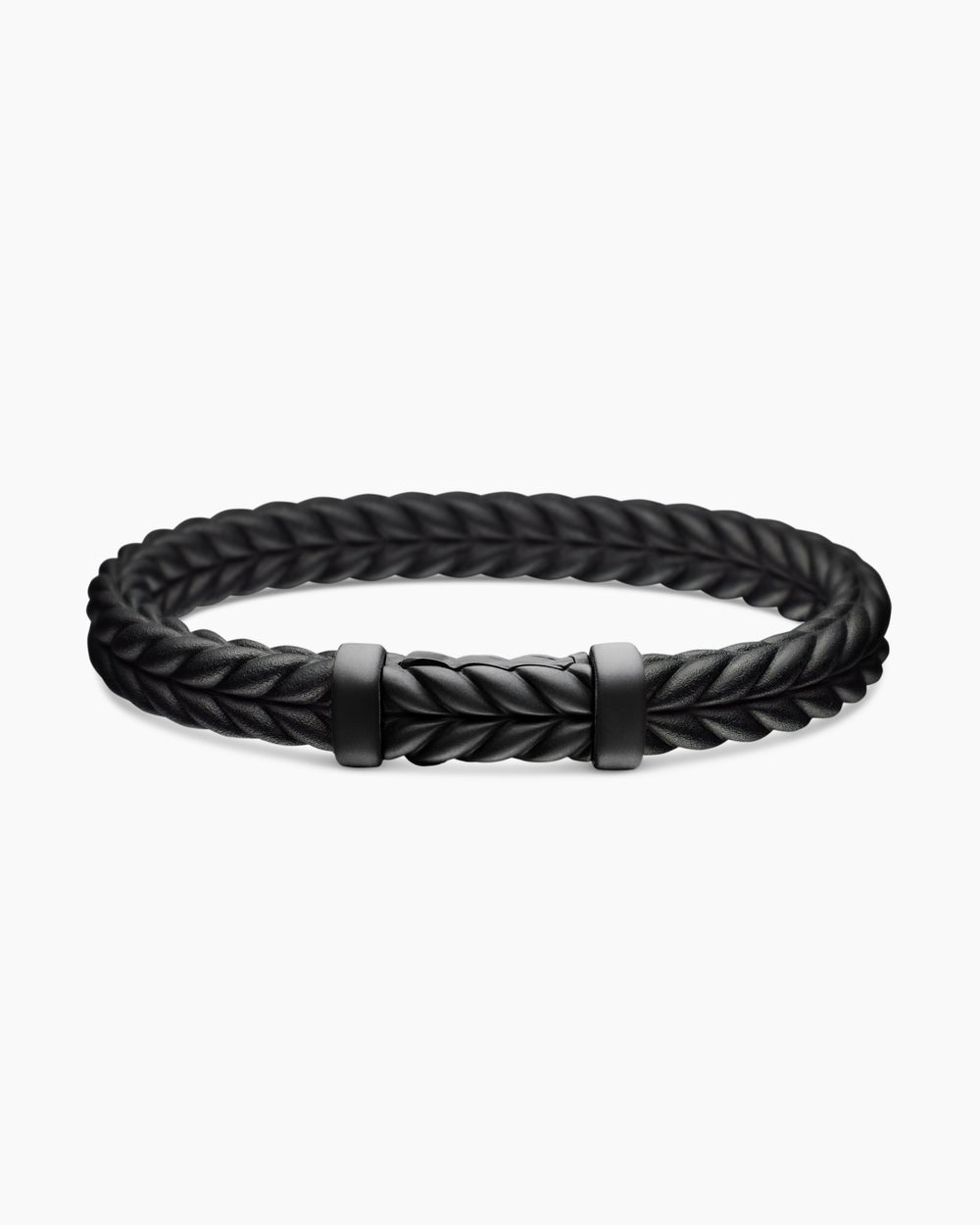 Bracelet Chevron en caoutchouc avec titane noir, 9 mm hommes