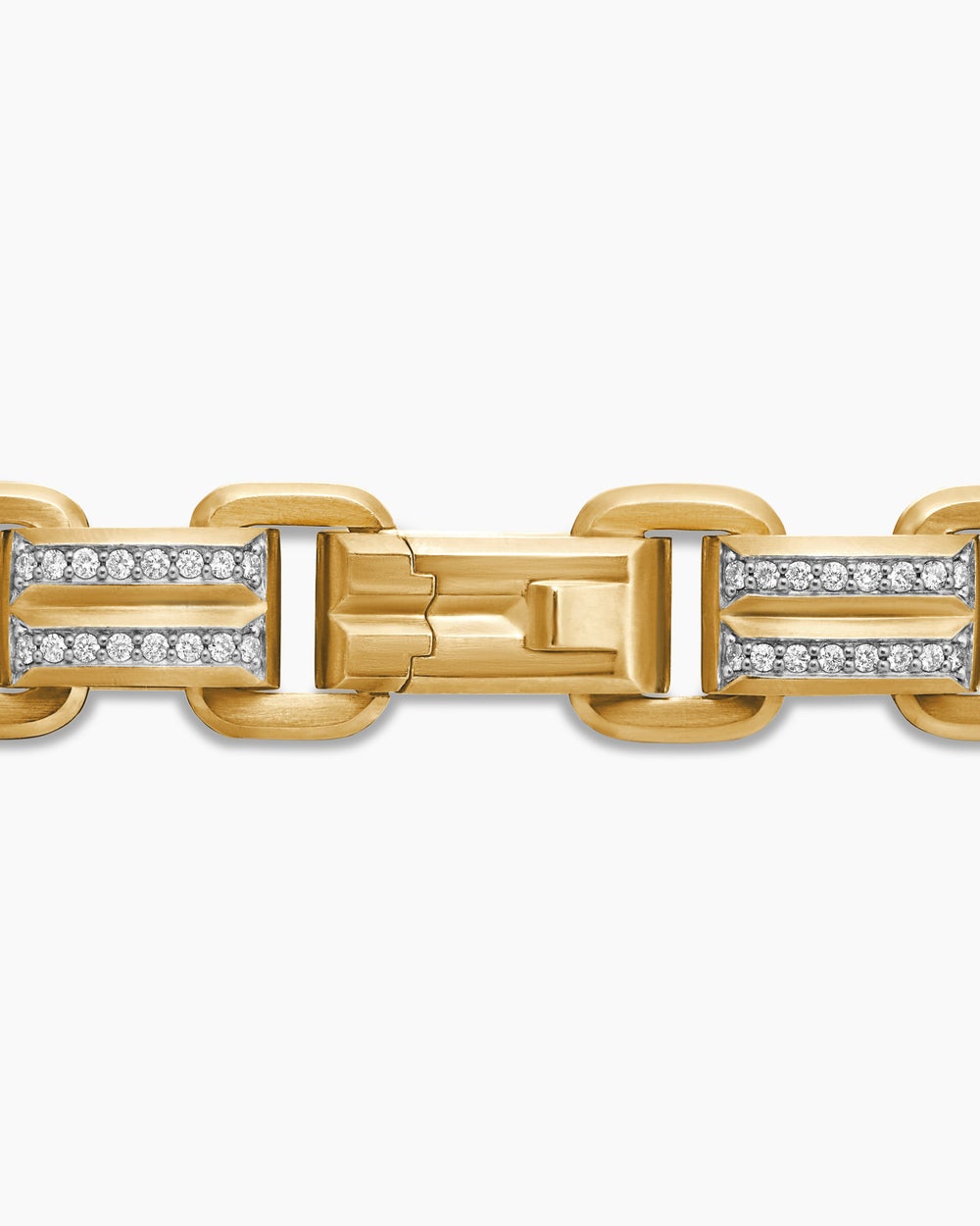 Mens Streamline® Link Bracelet in 18K Yellow Gold with Diamonds, 7.5mm