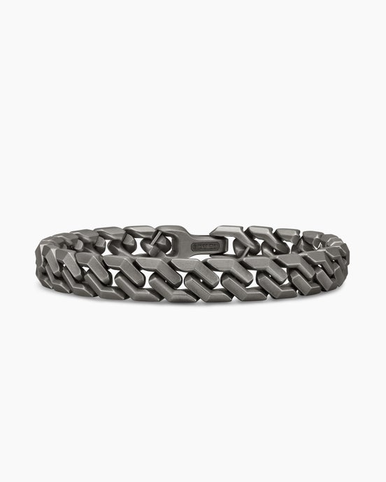 Curb Chain Angular Link Bracelet in Anthracite Titanium, 8.7mm