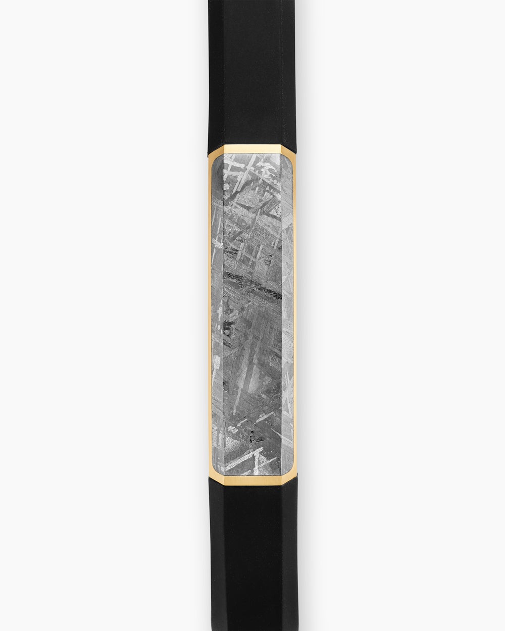 Mens Streamline ID Rubber Bracelet with 18K Yellow Gold, 10mm