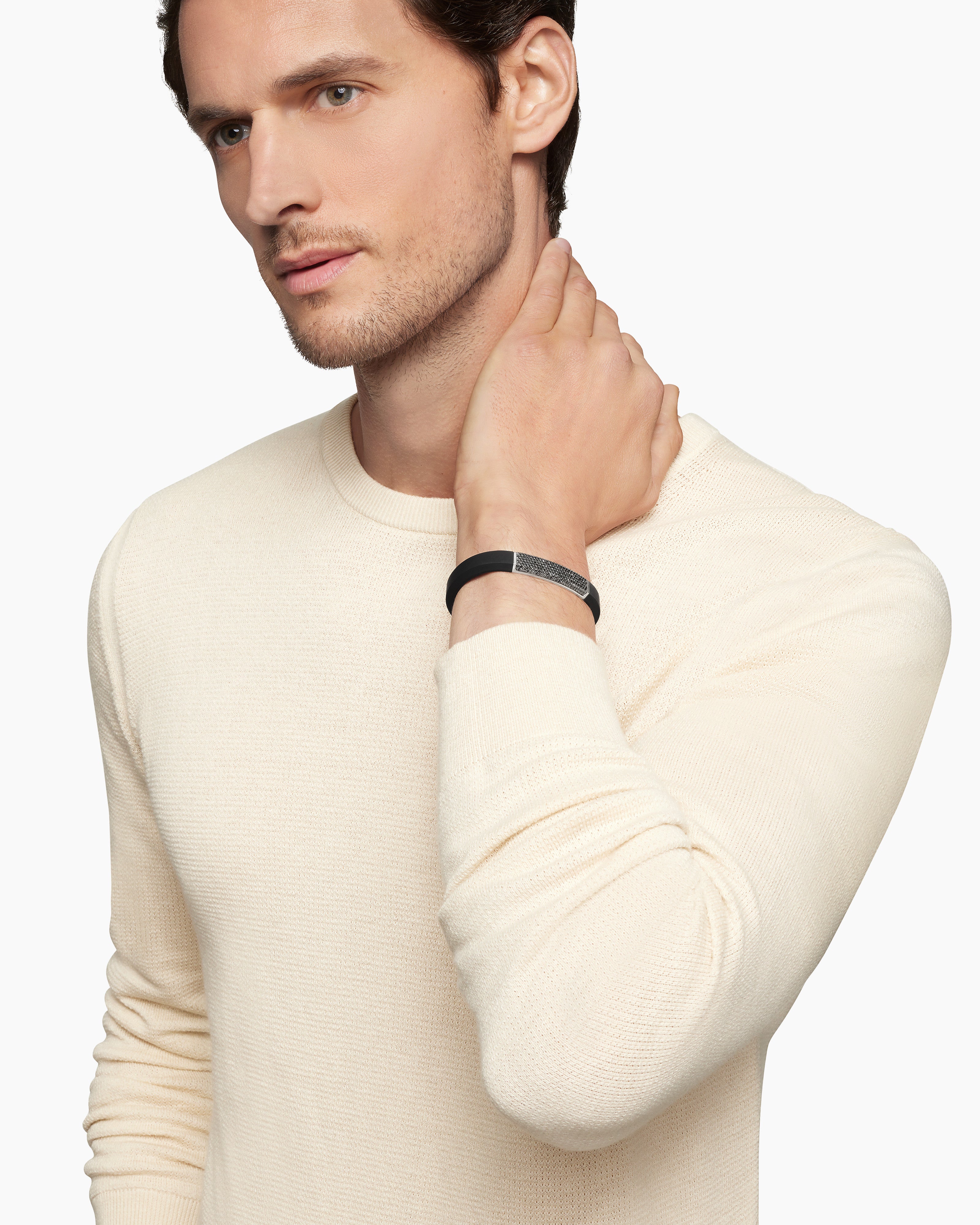 Streamline 10mm Rubber ID Bracelet Sterling Silver | David Yurman