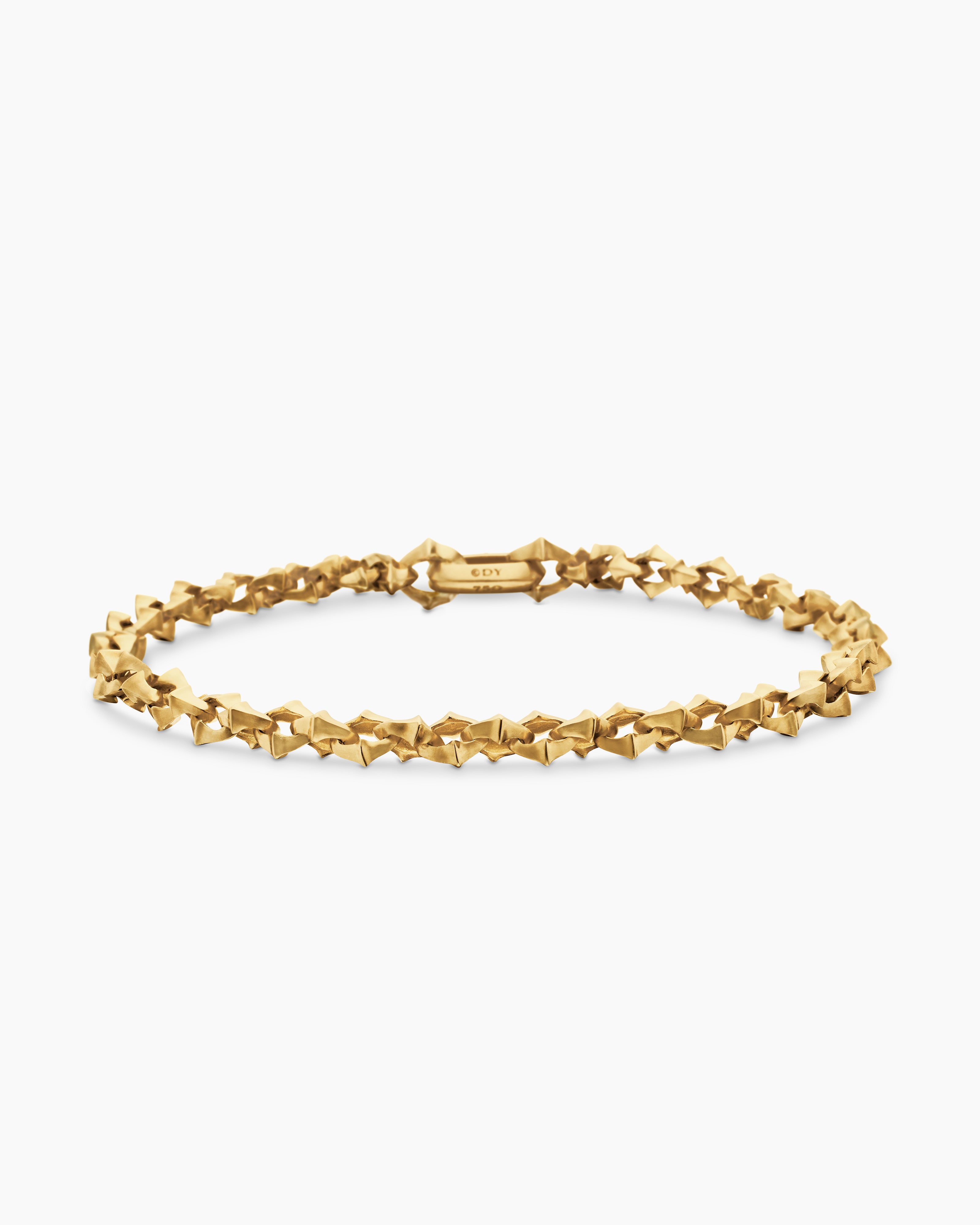 Mens Armory Chain Bracelet in 18K Yellow Gold, 4mm