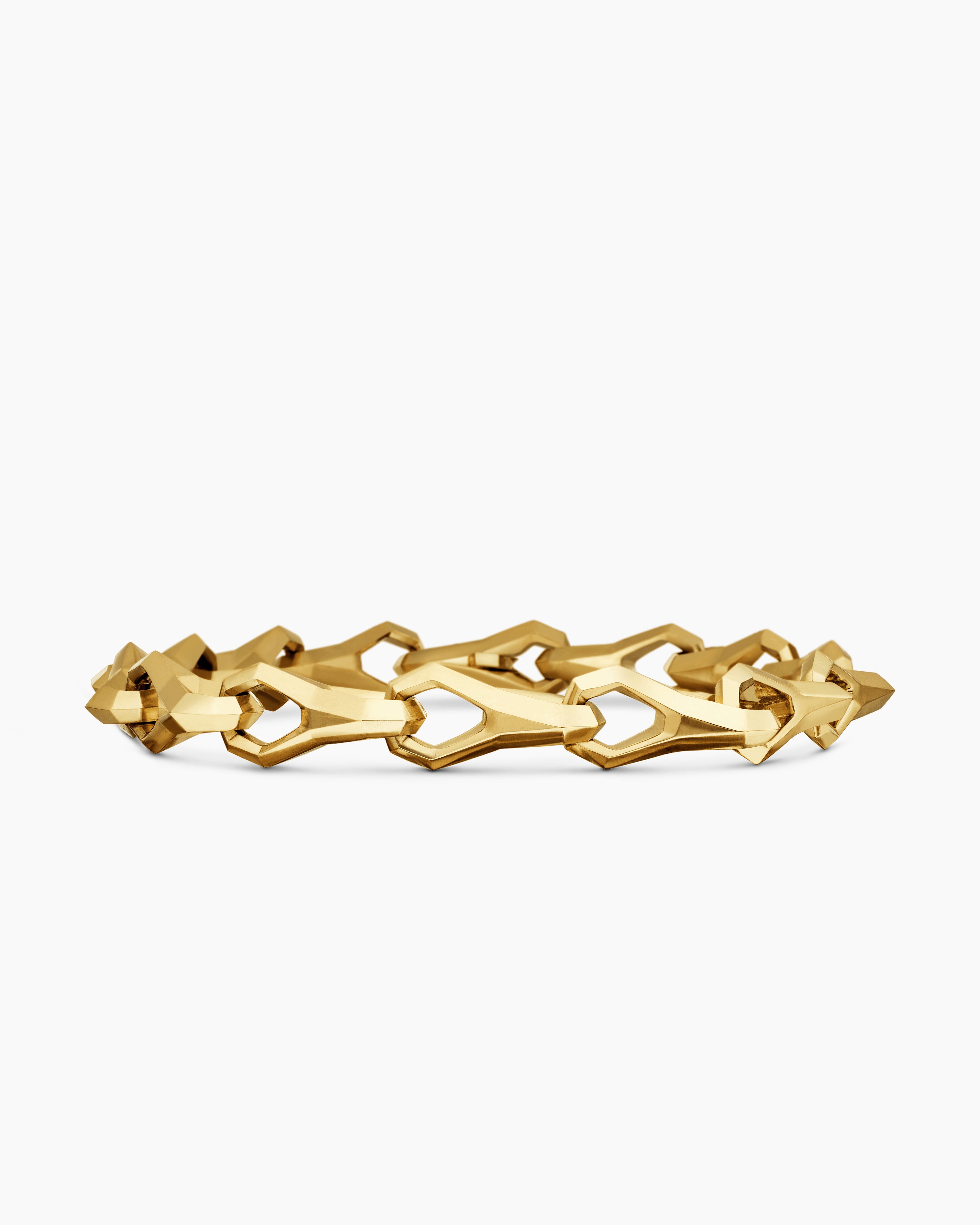 Bracelet &agrave; maillons &agrave; facettes en or jaune 18 carats, 9 mm homme 
