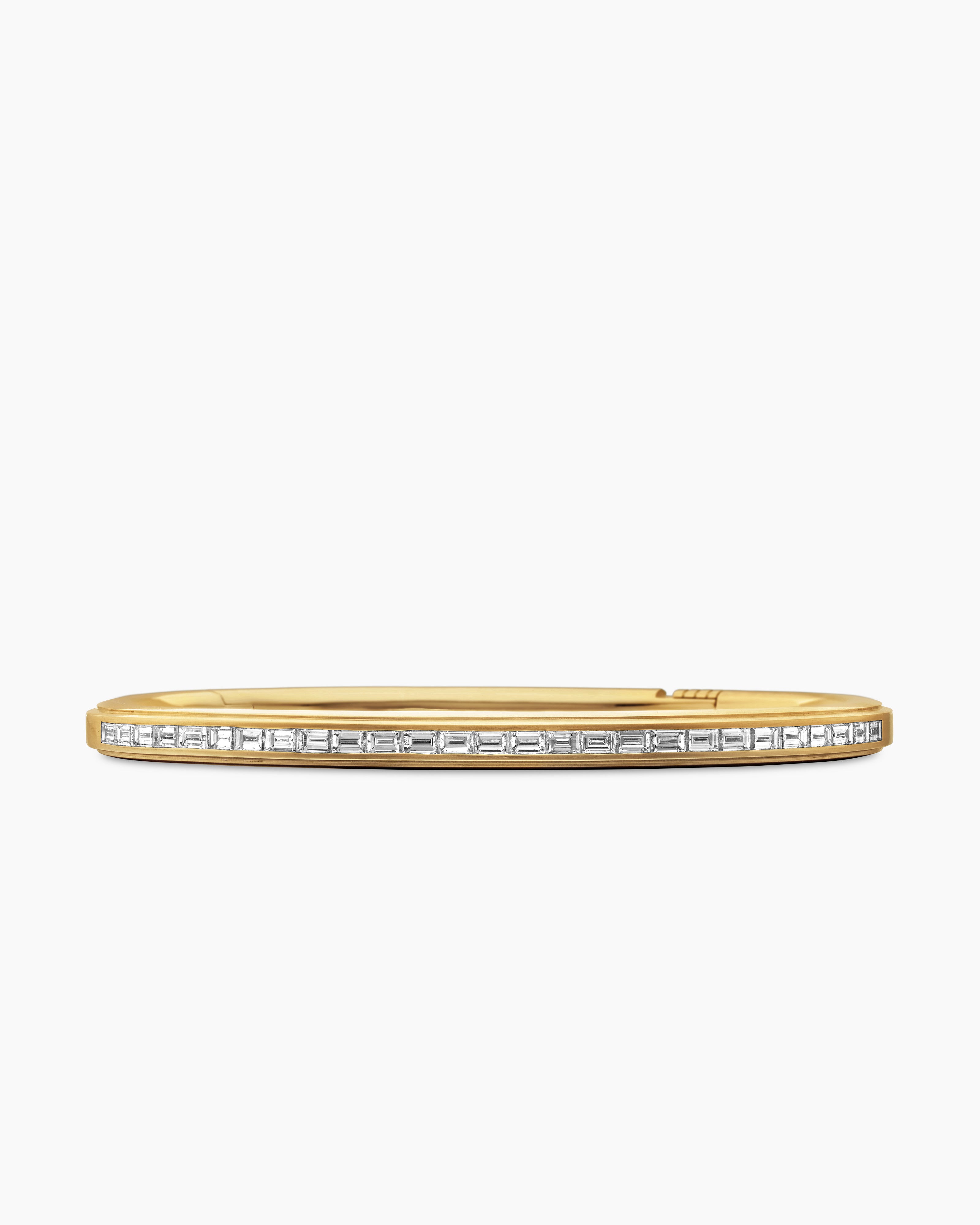 Mens Streamline&reg; Bracelet in 18K Yellow Gold with Diamonds, 4.4mm