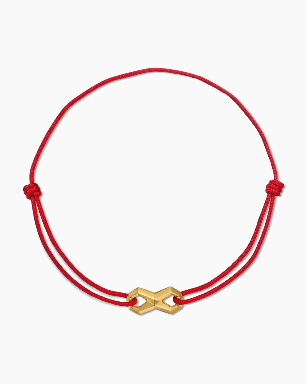 Mens Infinity Link Cord Bracelet with 18K Yellow Gold, 9mm