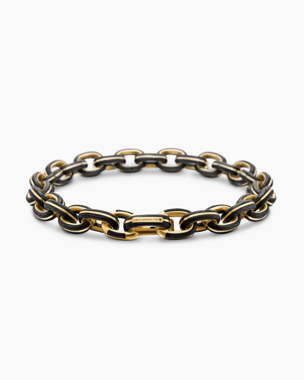 Mens Streamline Oval Link Bracelet in 18K Yellow Gold, 8.5mm