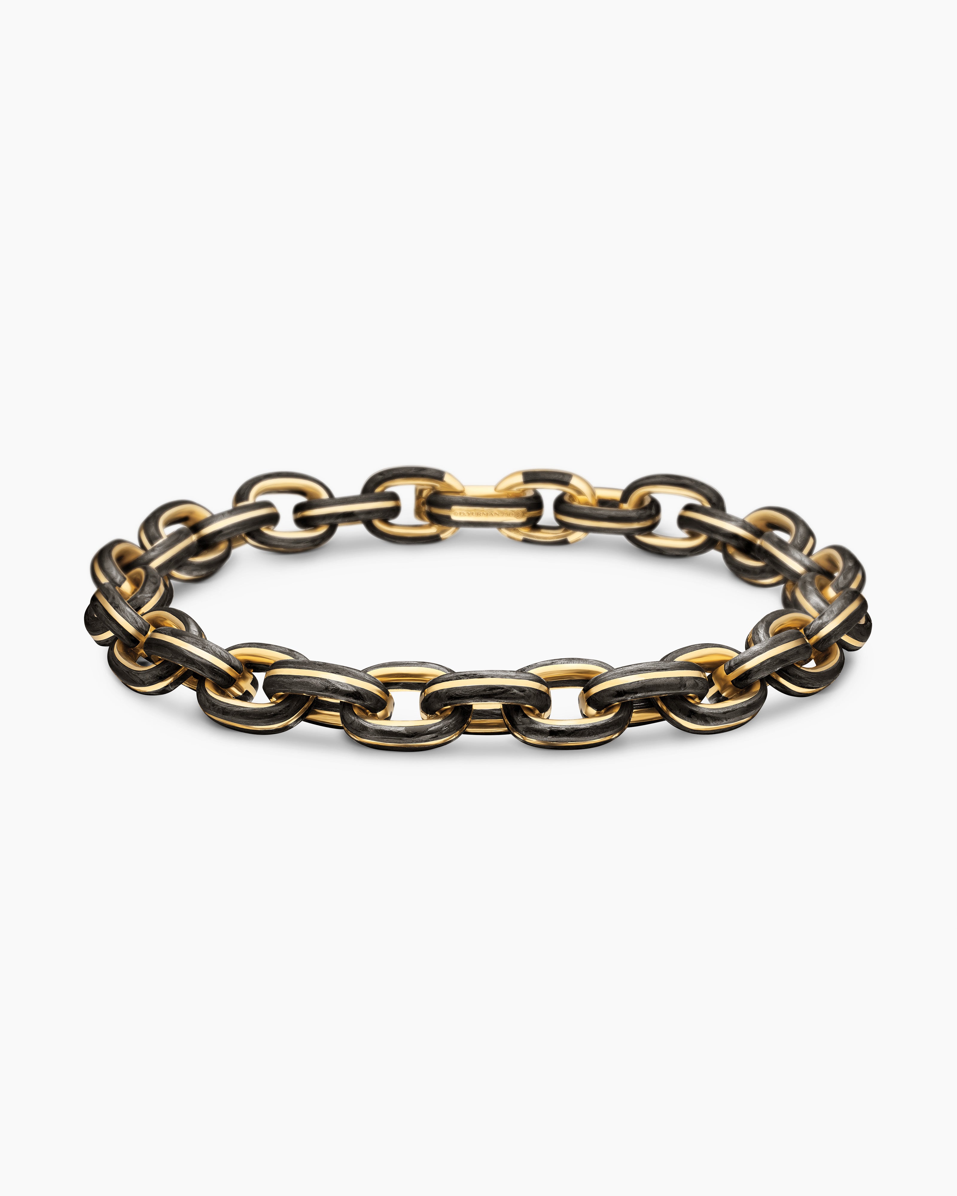 Mens Streamline Oval Link Bracelet in 18K Yellow Gold, 8.5mm
