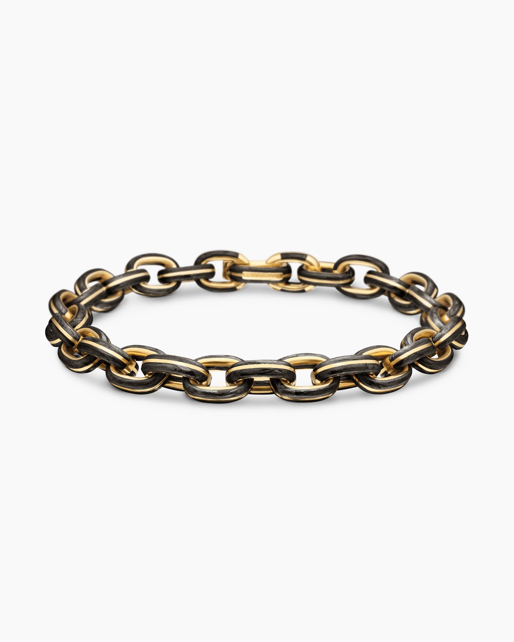 Mens Streamline Oval Link Bracelet in 18K Yellow Gold, 8.5mm