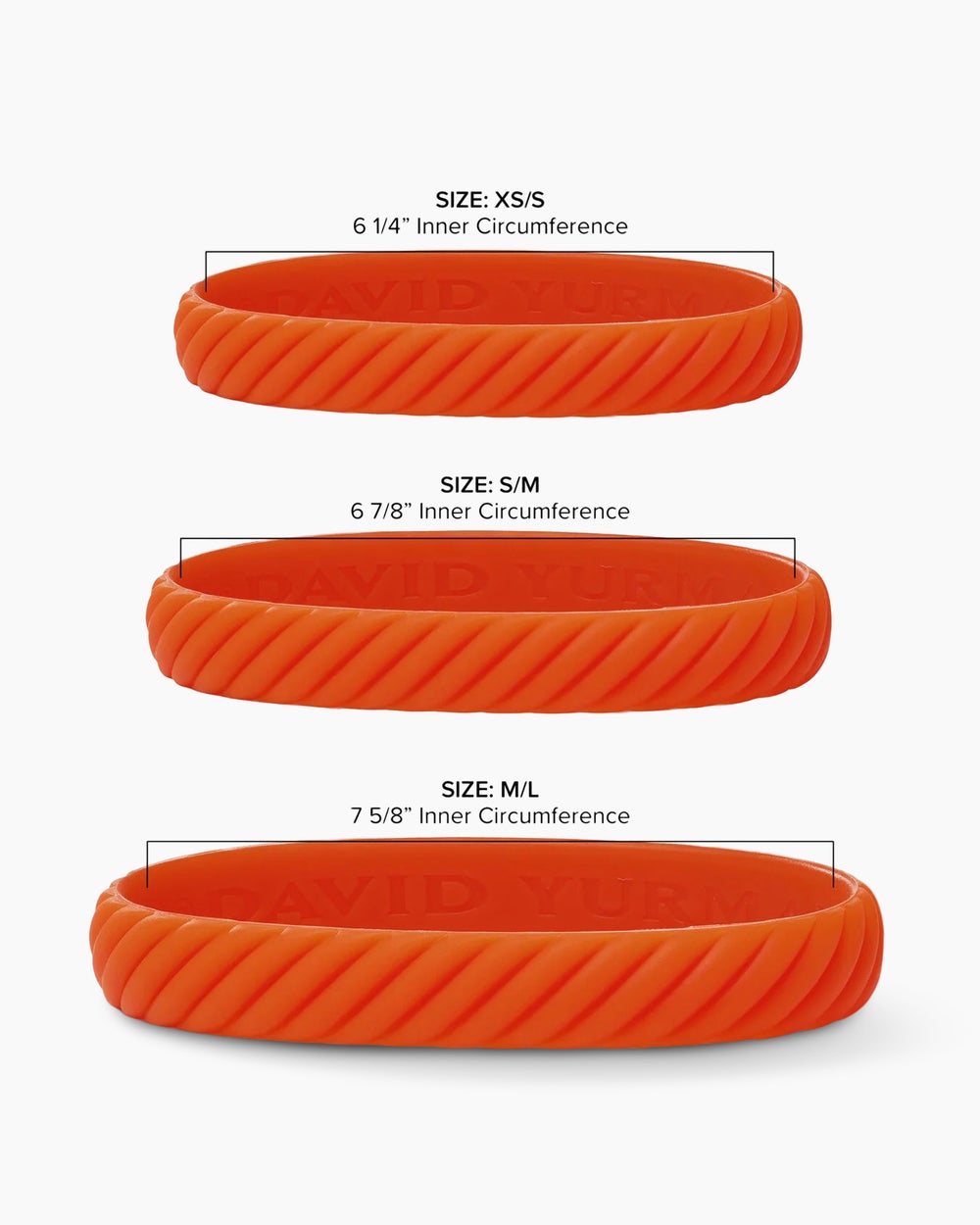 Cable Orange Rubber Bracelet, 10mm
