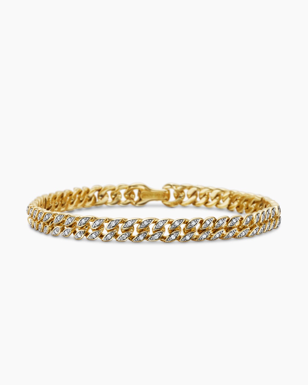 Mens Curb Chain Bracelet in 18K Yellow Gold, 6mm